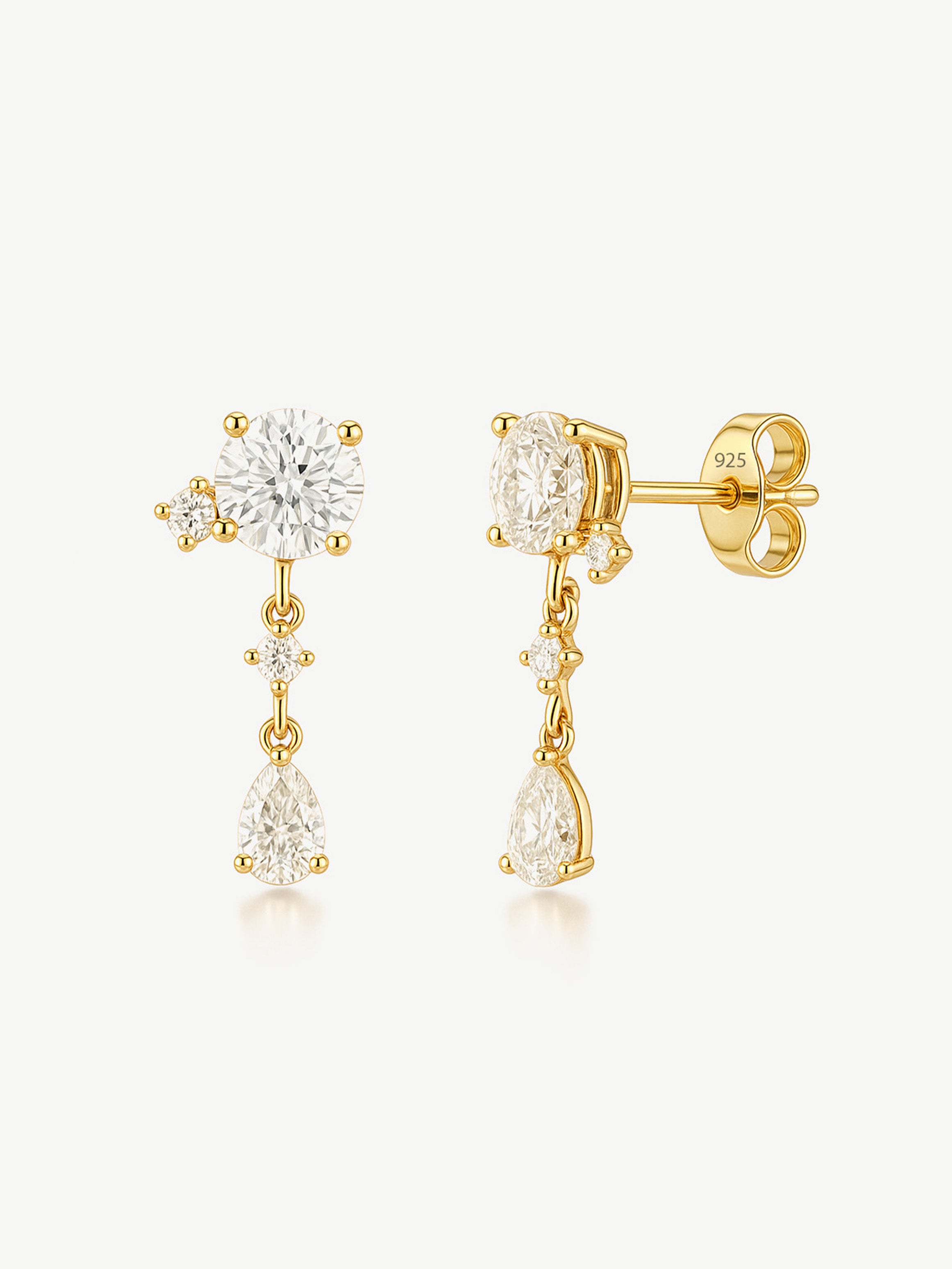 Dainty Cluster Drop Stud Earrings