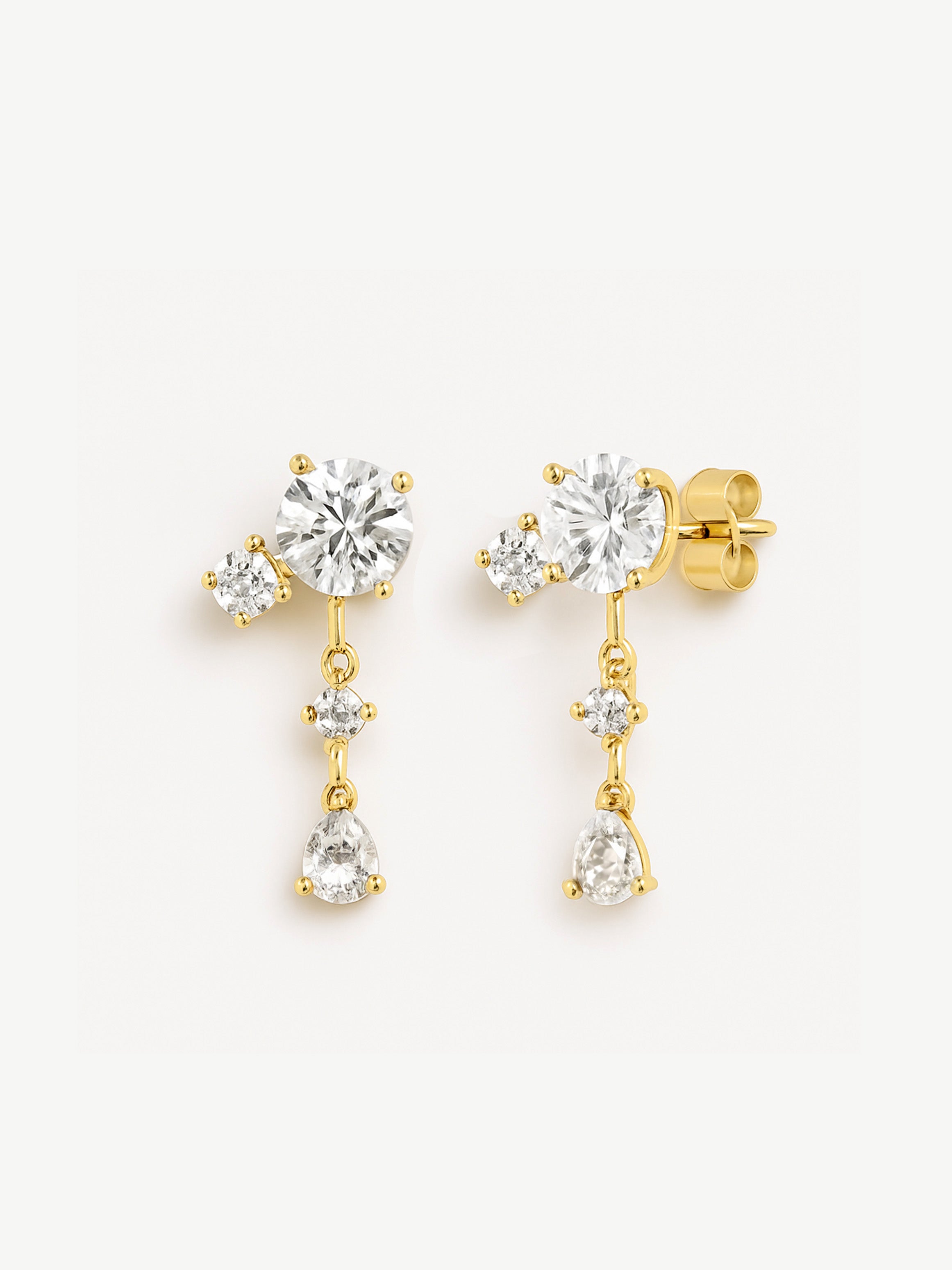 Dainty Cluster Drop Stud Earrings