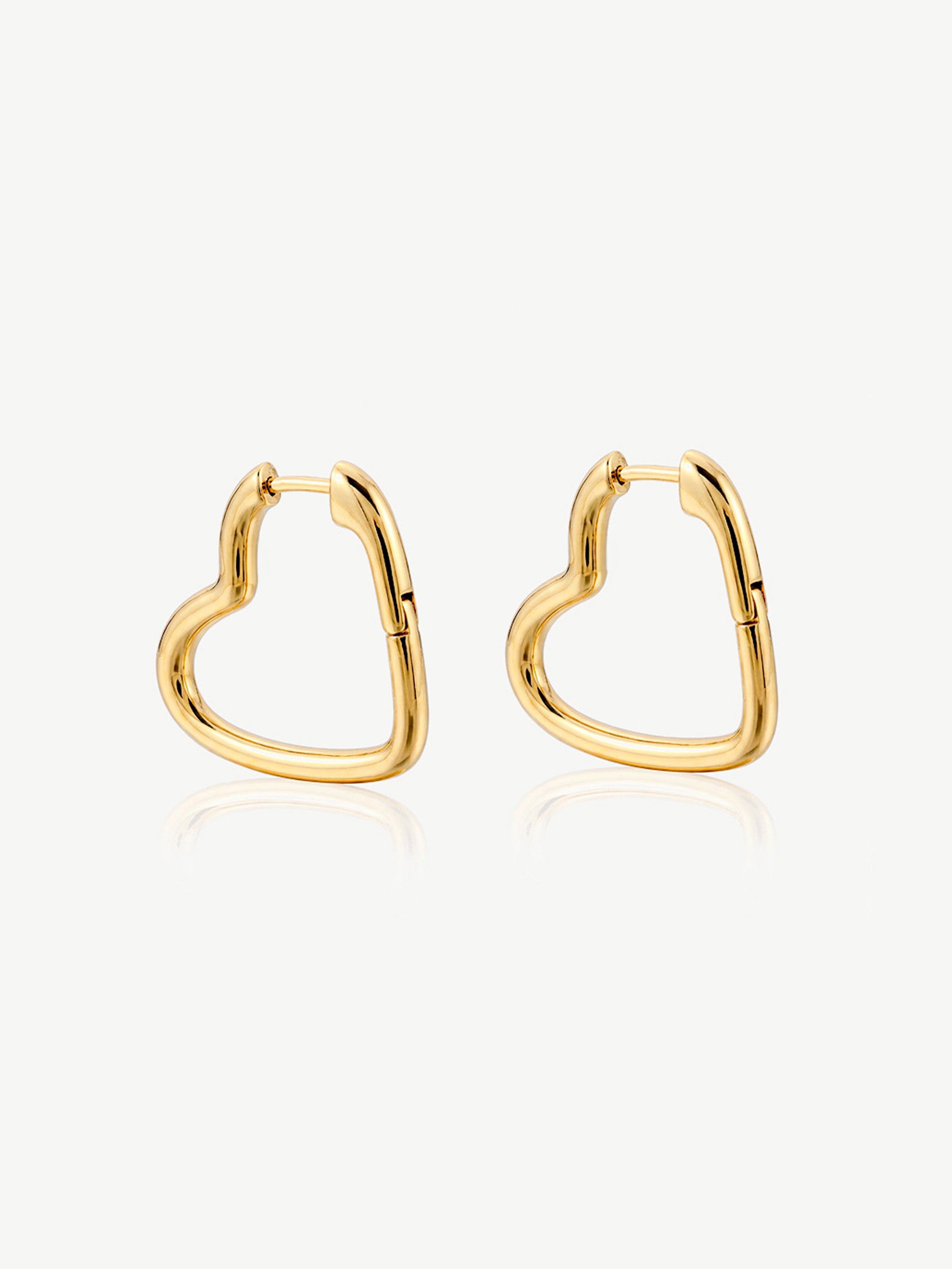 Heart Hoop Earrings - Small
