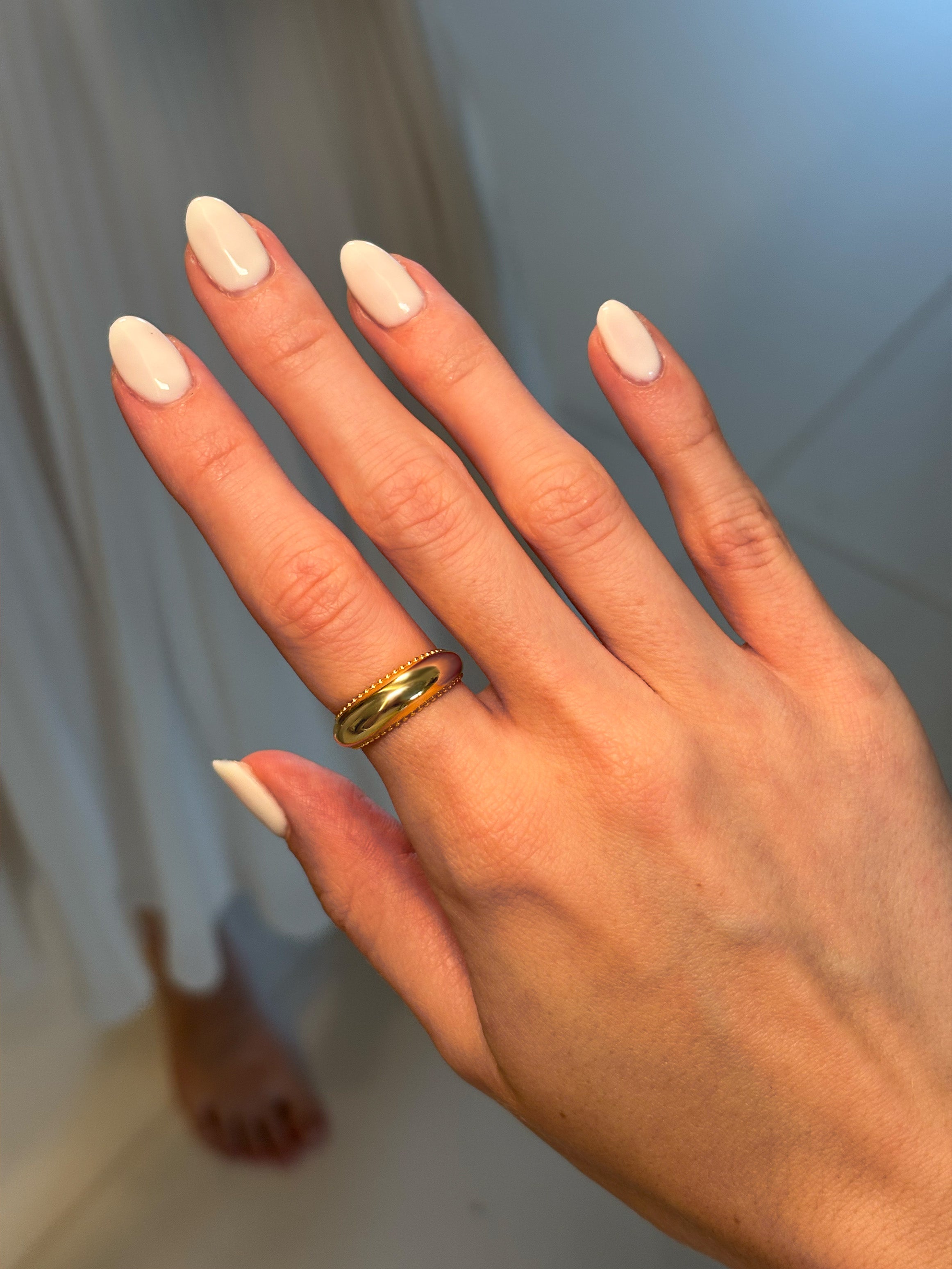 Gold Curved Dome Ring - Sphere