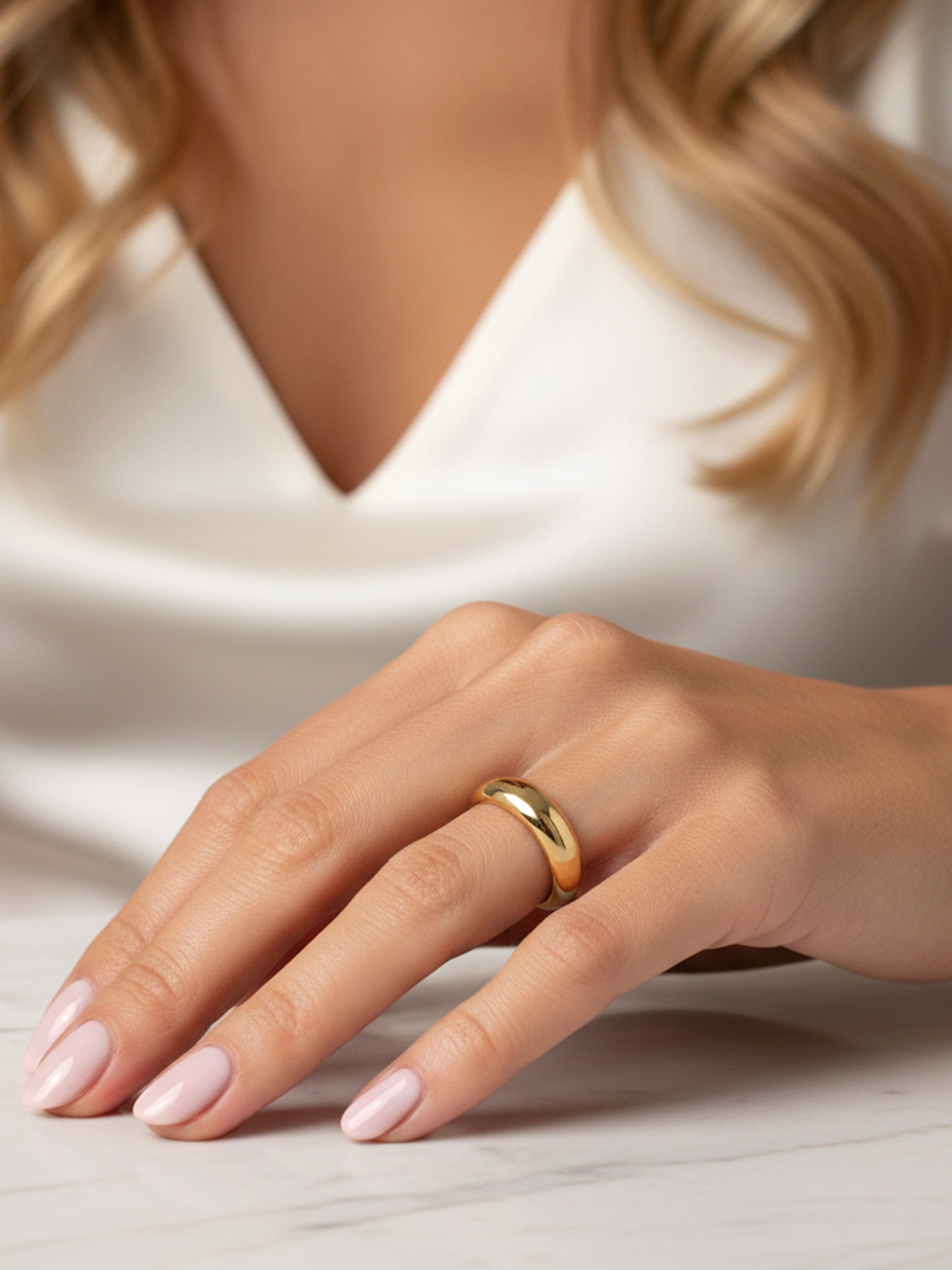 Gold Smooth Dome Ring