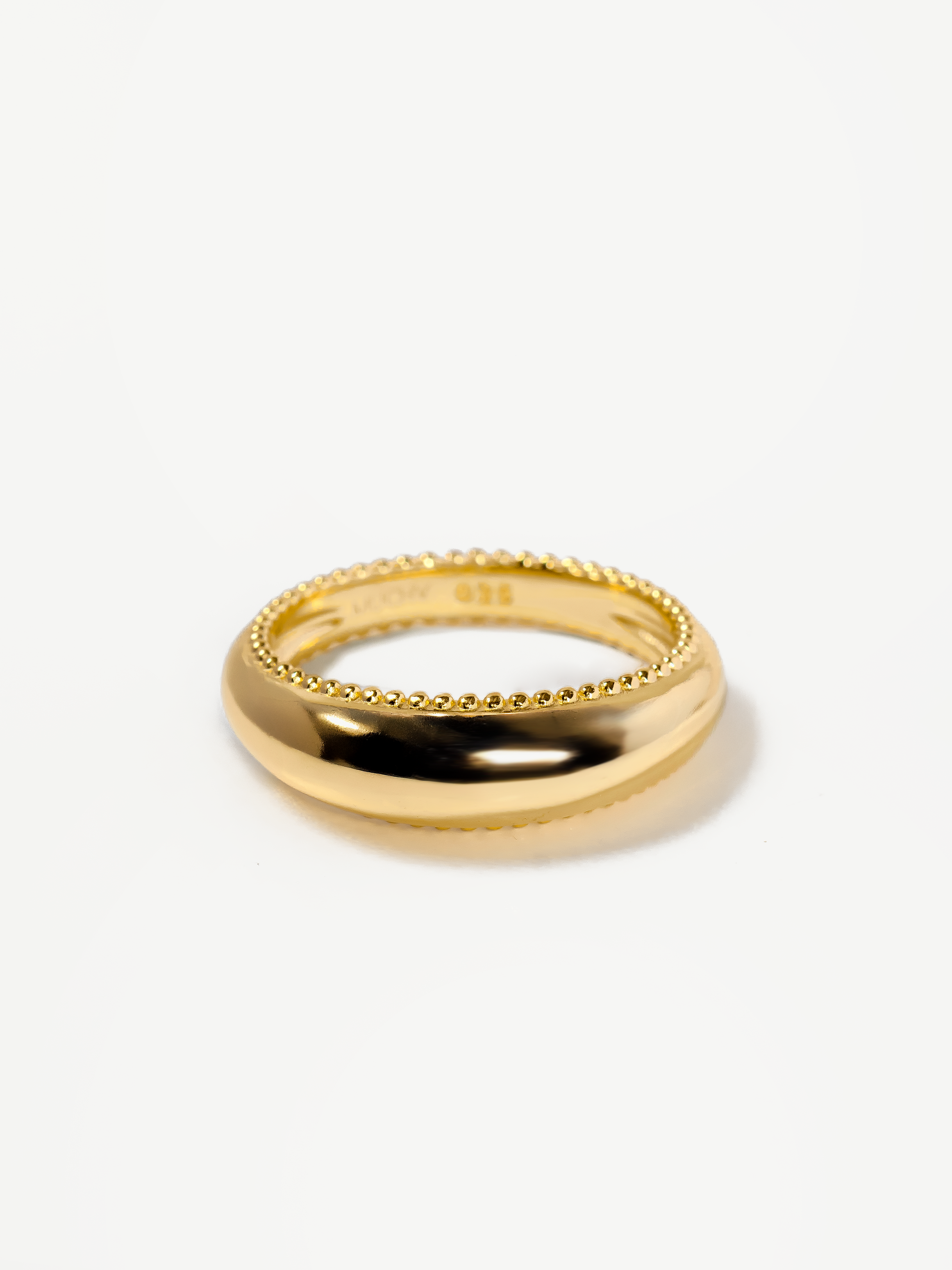 Gold Curved Dome Ring - Sphere