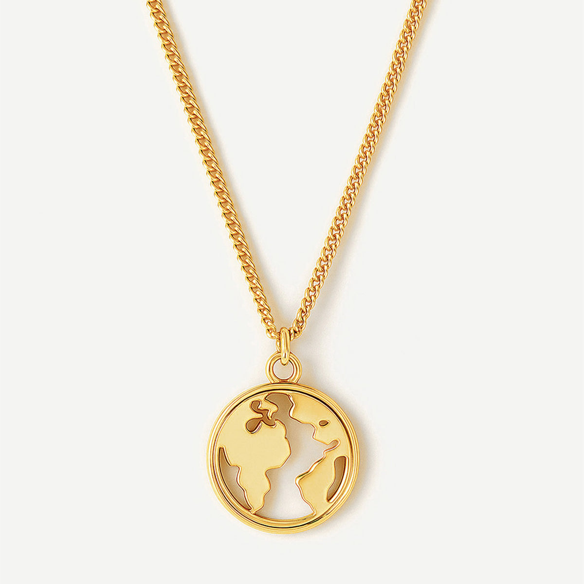 Women's Globe Pendant Necklace – 18k Gold Plated Sterling Silver