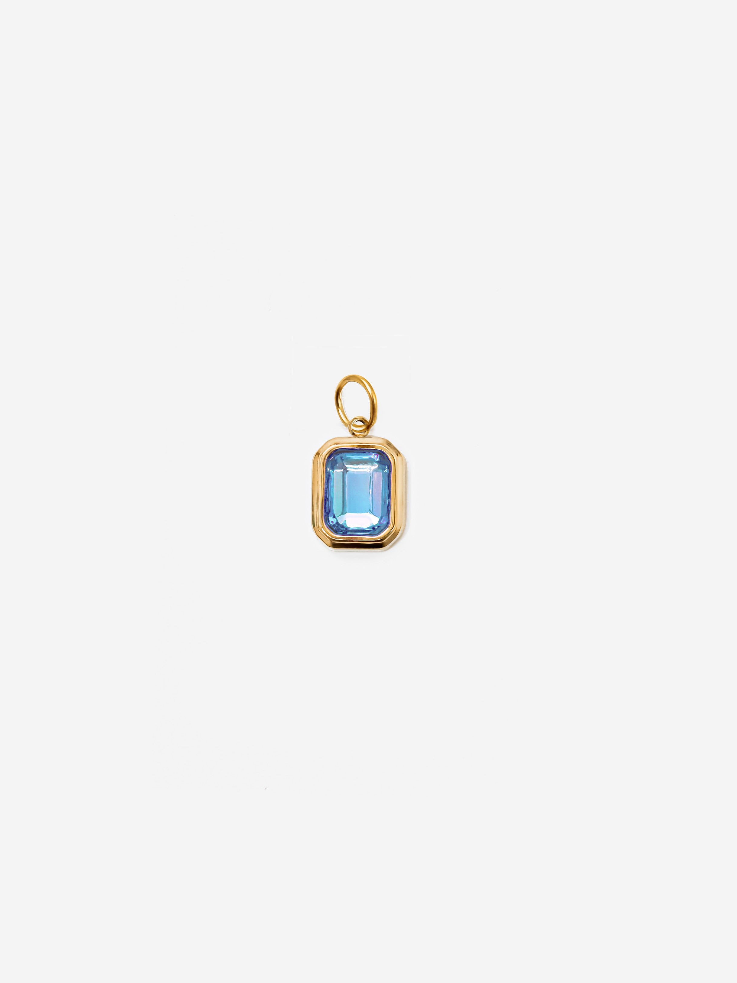 Turquoise Stone Charm - Emerald-Cut (Small)