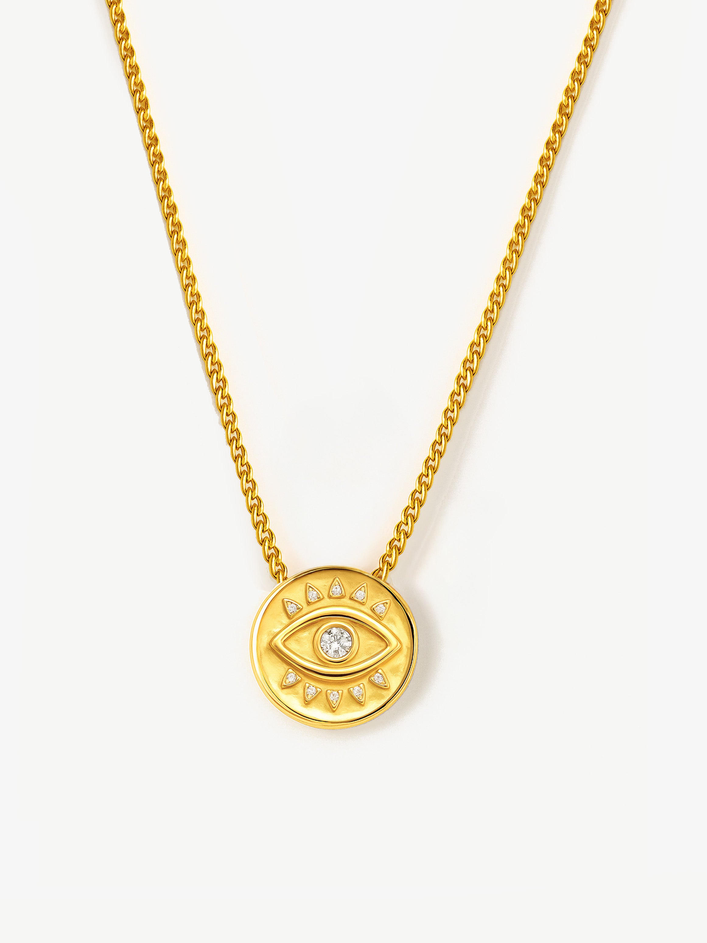 Necklace With Evil Eye Coin Pendant