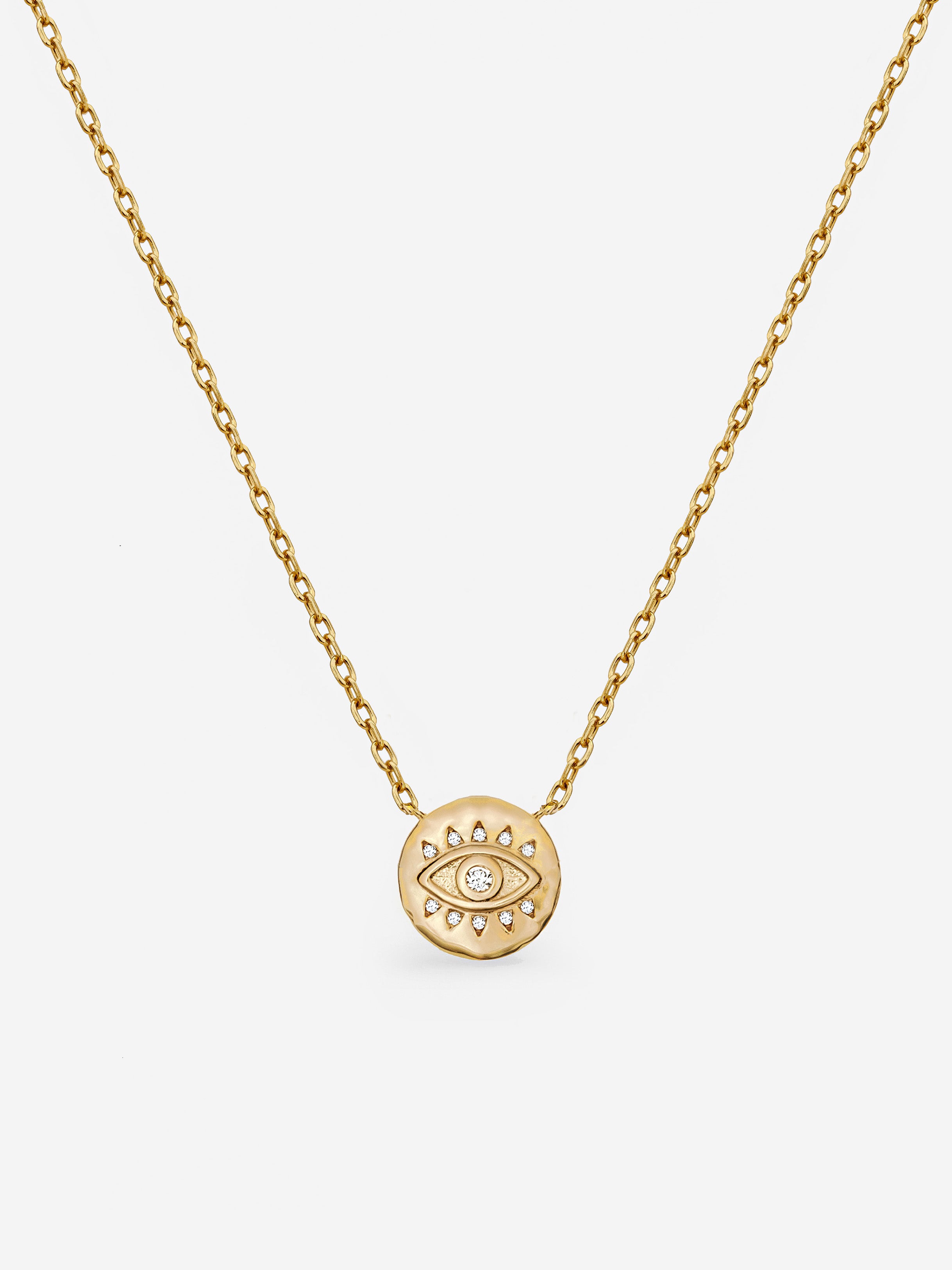 Necklace With Evil Eye Coin Pendant