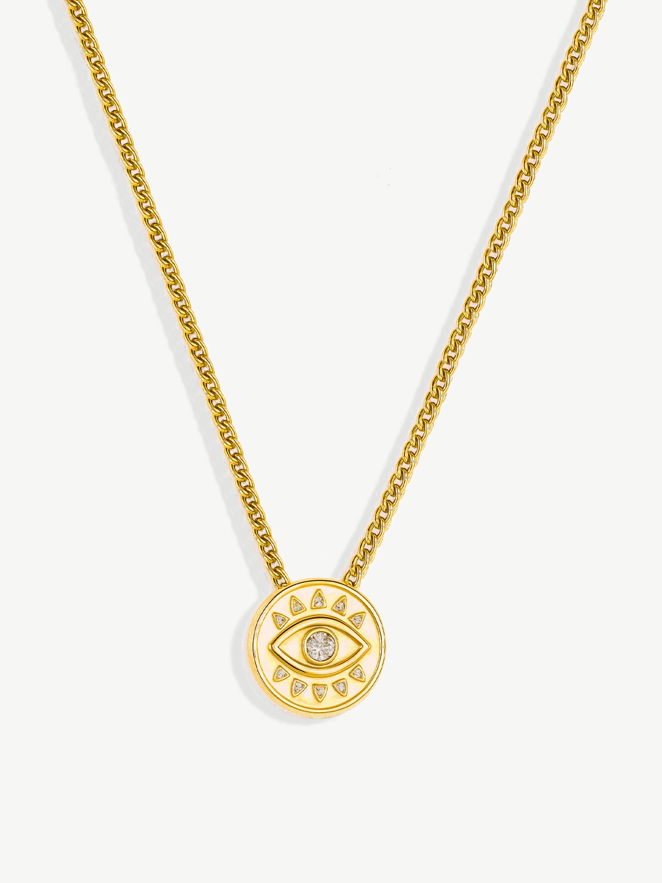 Necklace With Evil Eye Coin Pendant