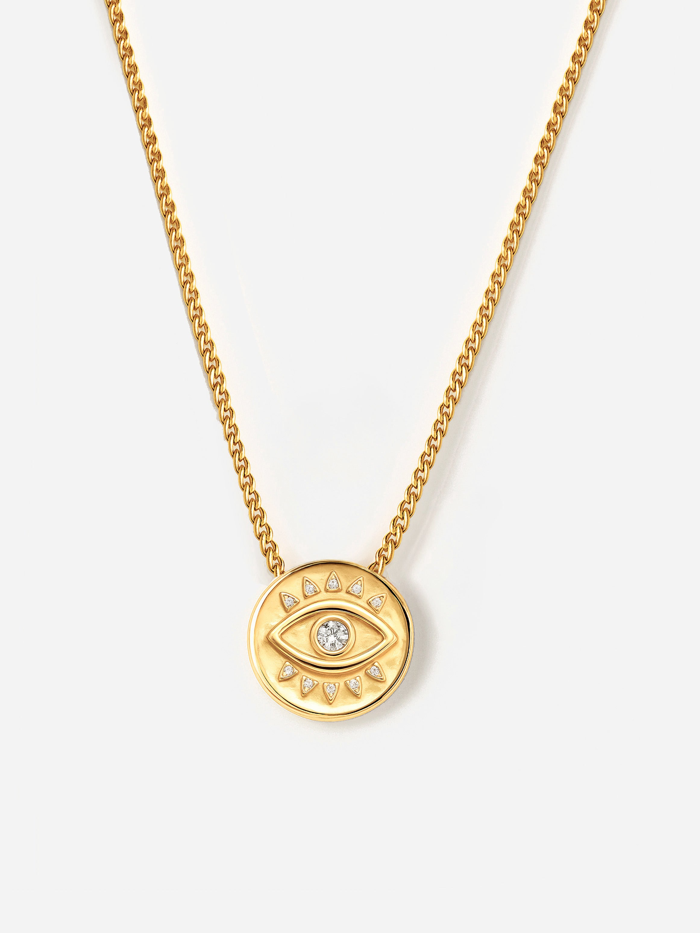 Necklace With Evil Eye Coin Pendant