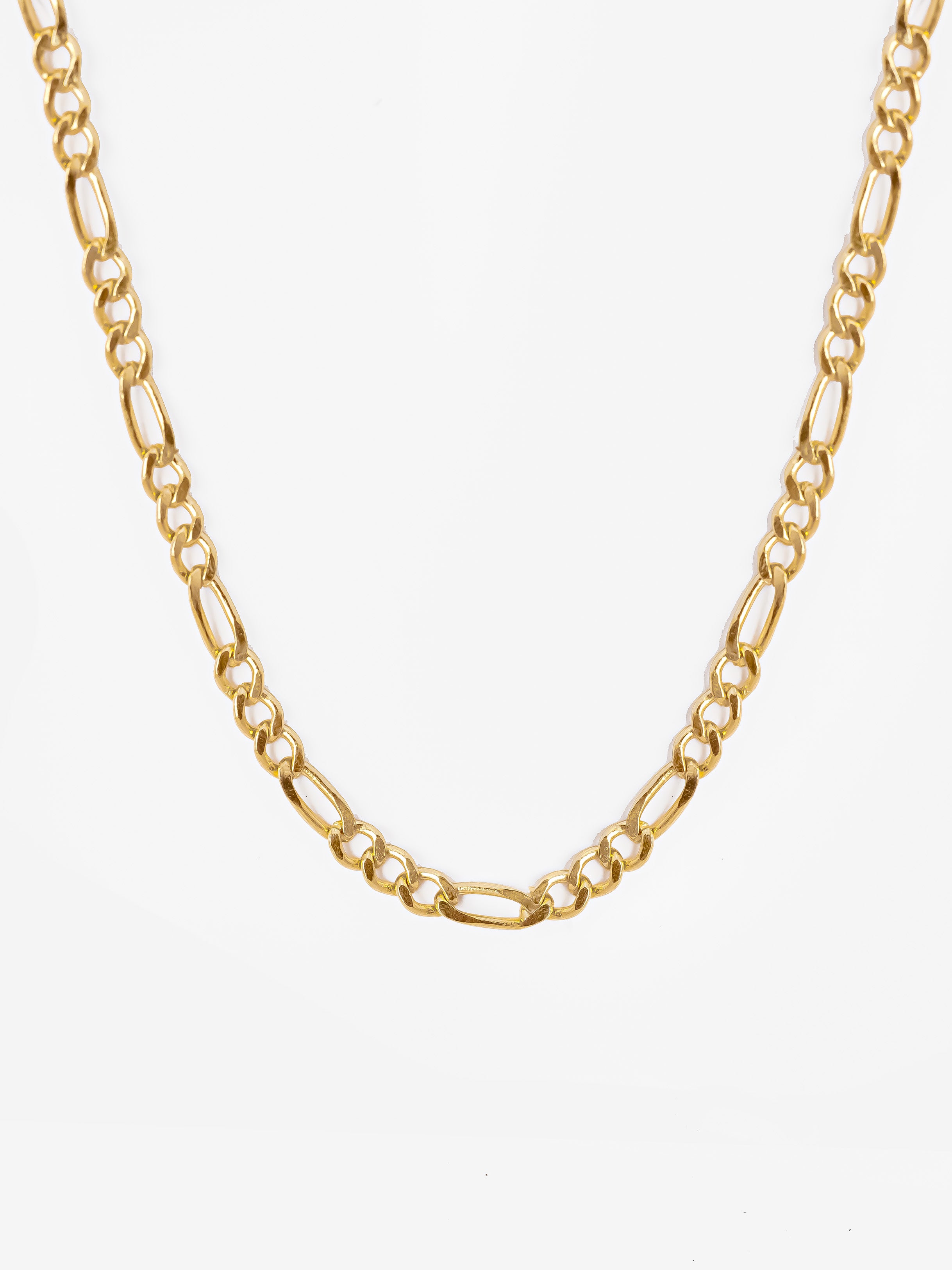 Gold Thin Figaro Chain Necklace