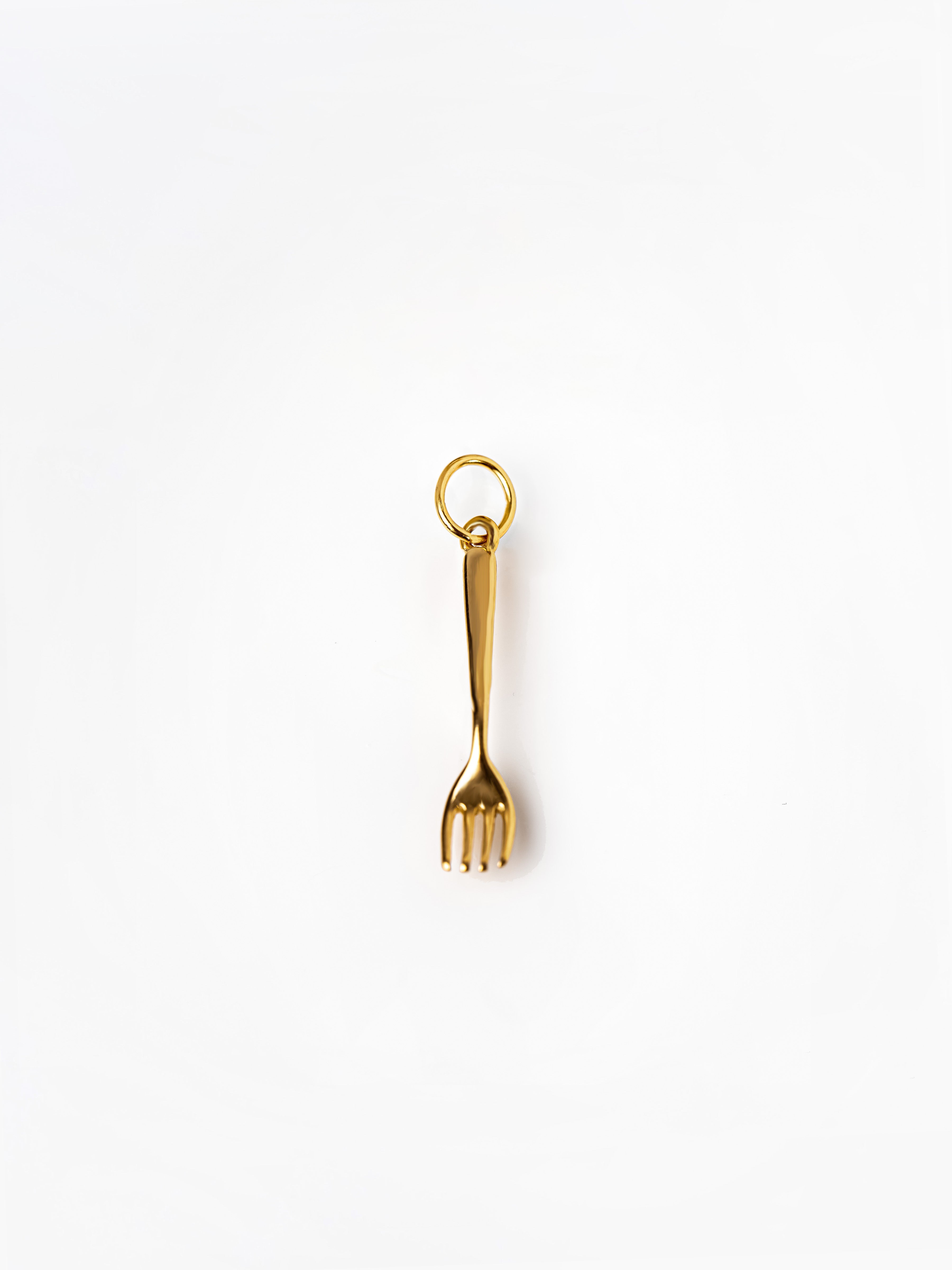 Gold Tiny Fork Pendant / Charm