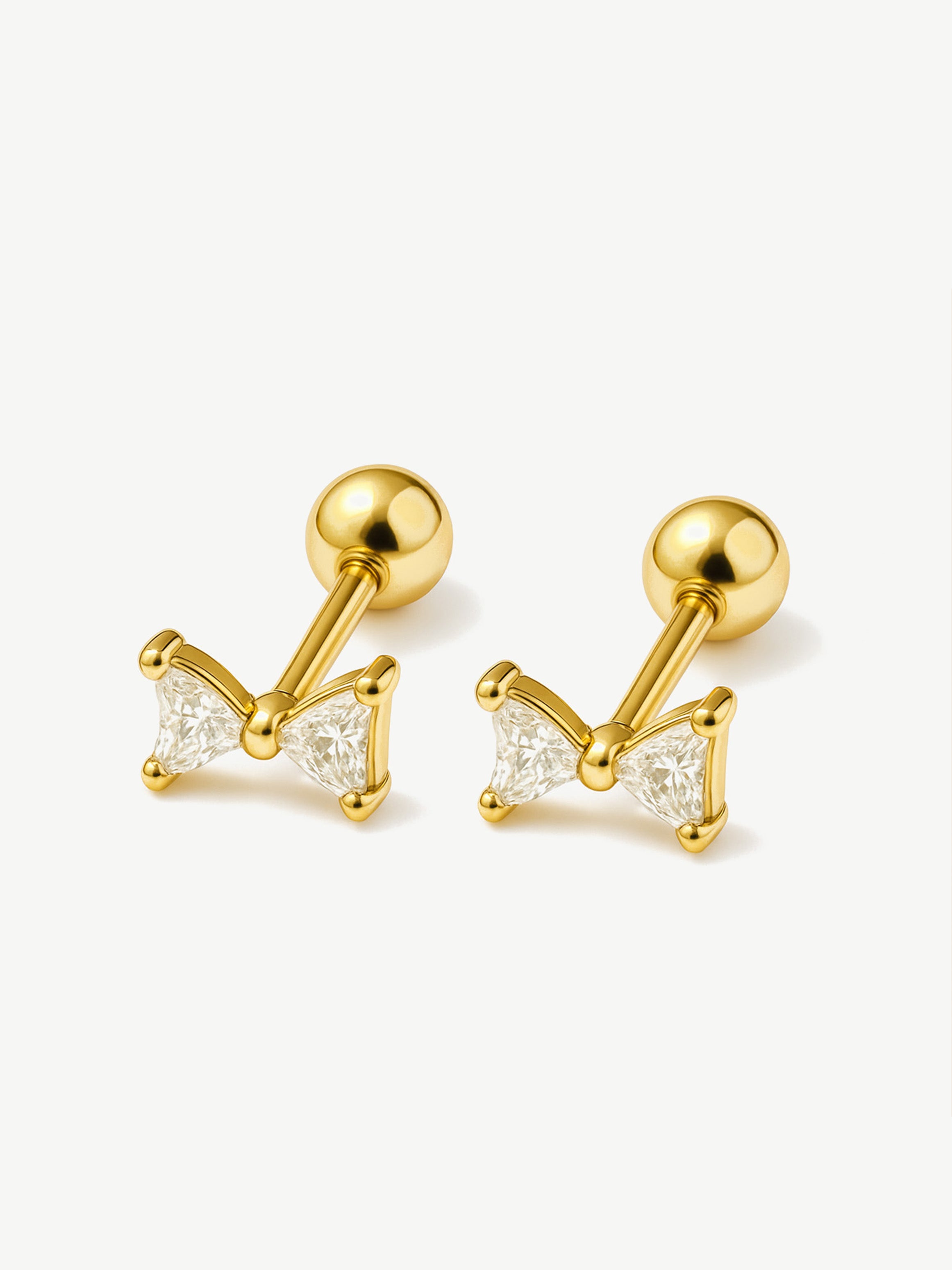 Dainty Bow Earrings - Screw Back