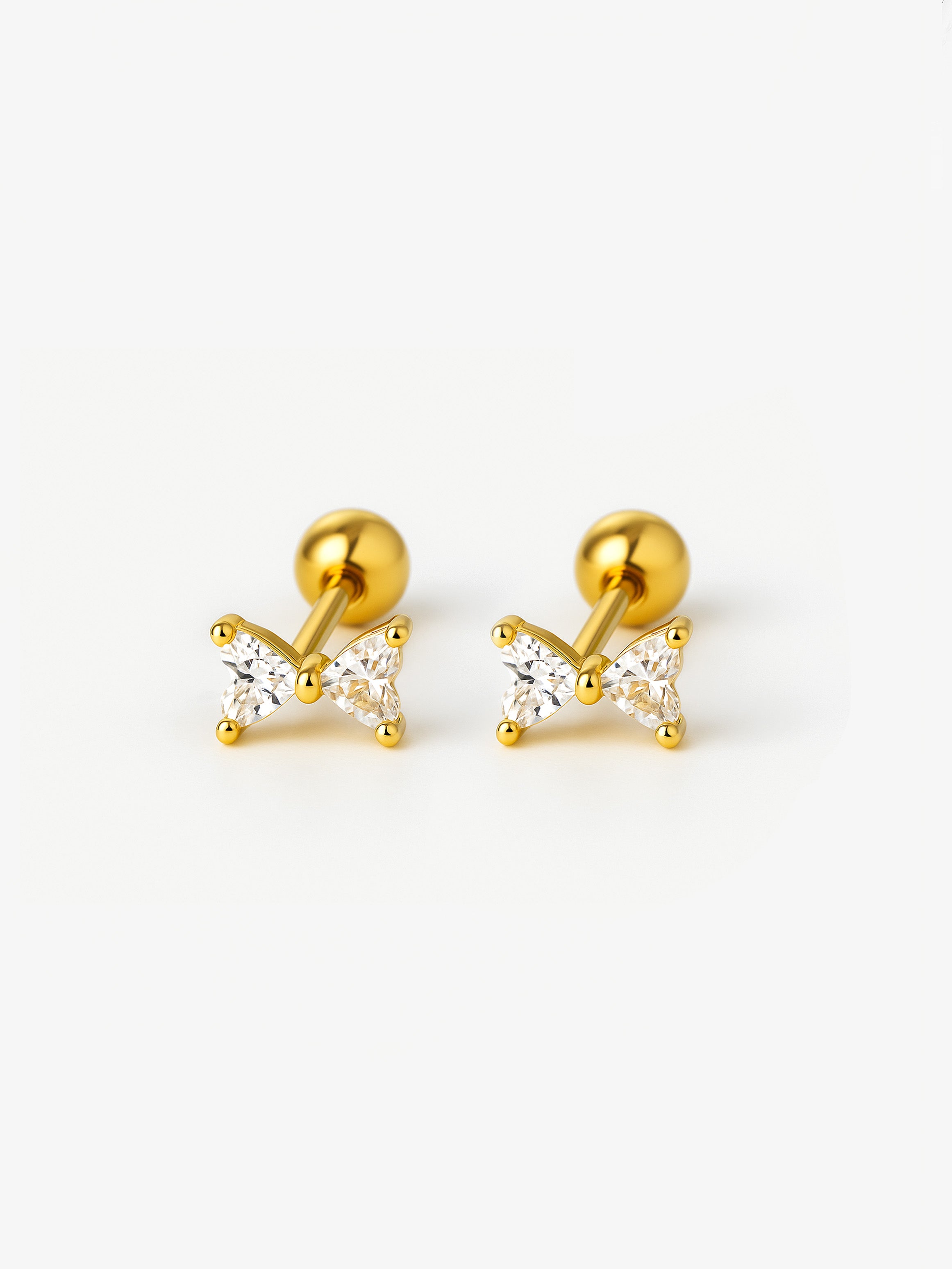Dainty Bow Earrings - Screw Back
