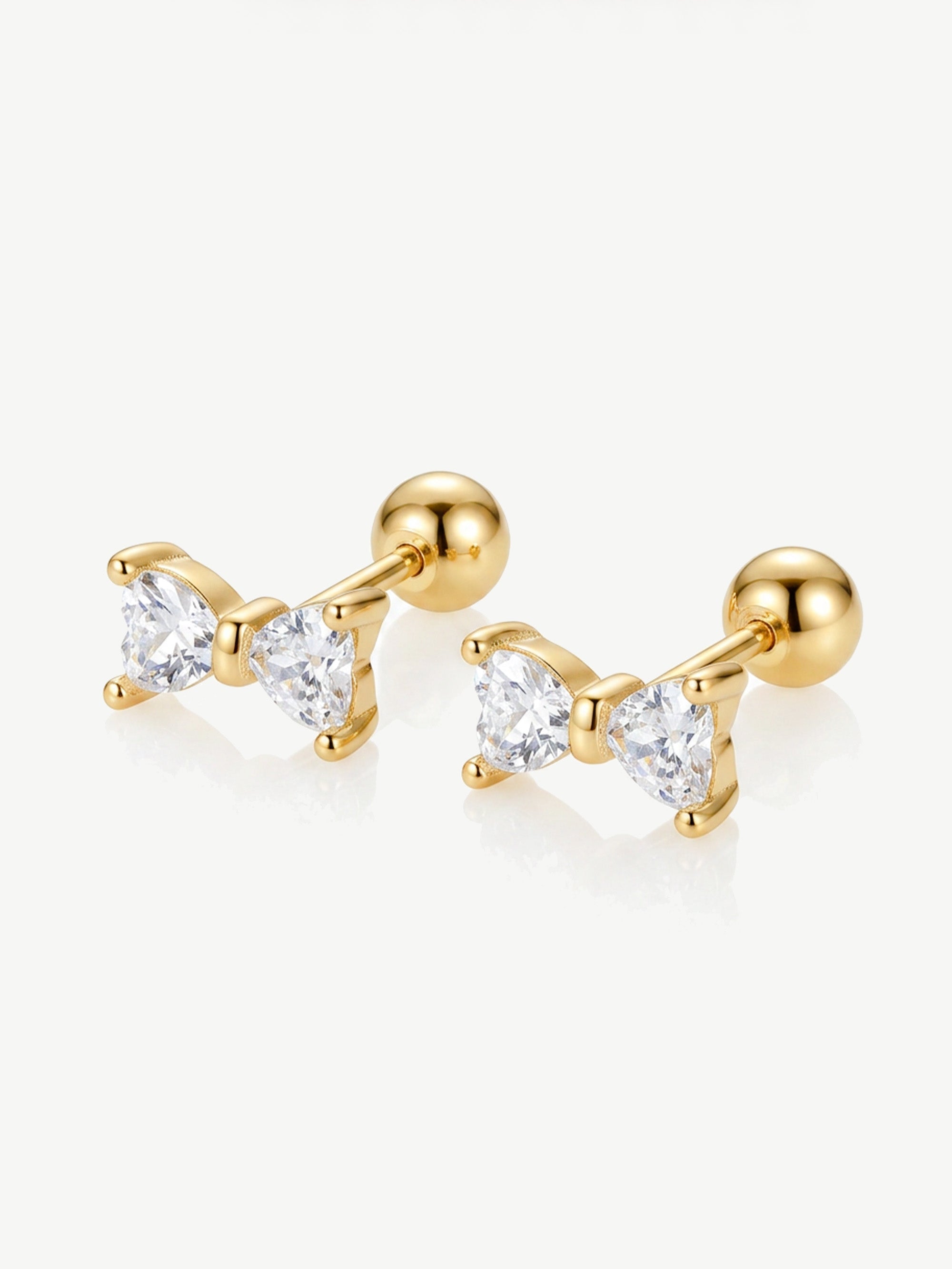Dainty Bow Earrings - Screw Back