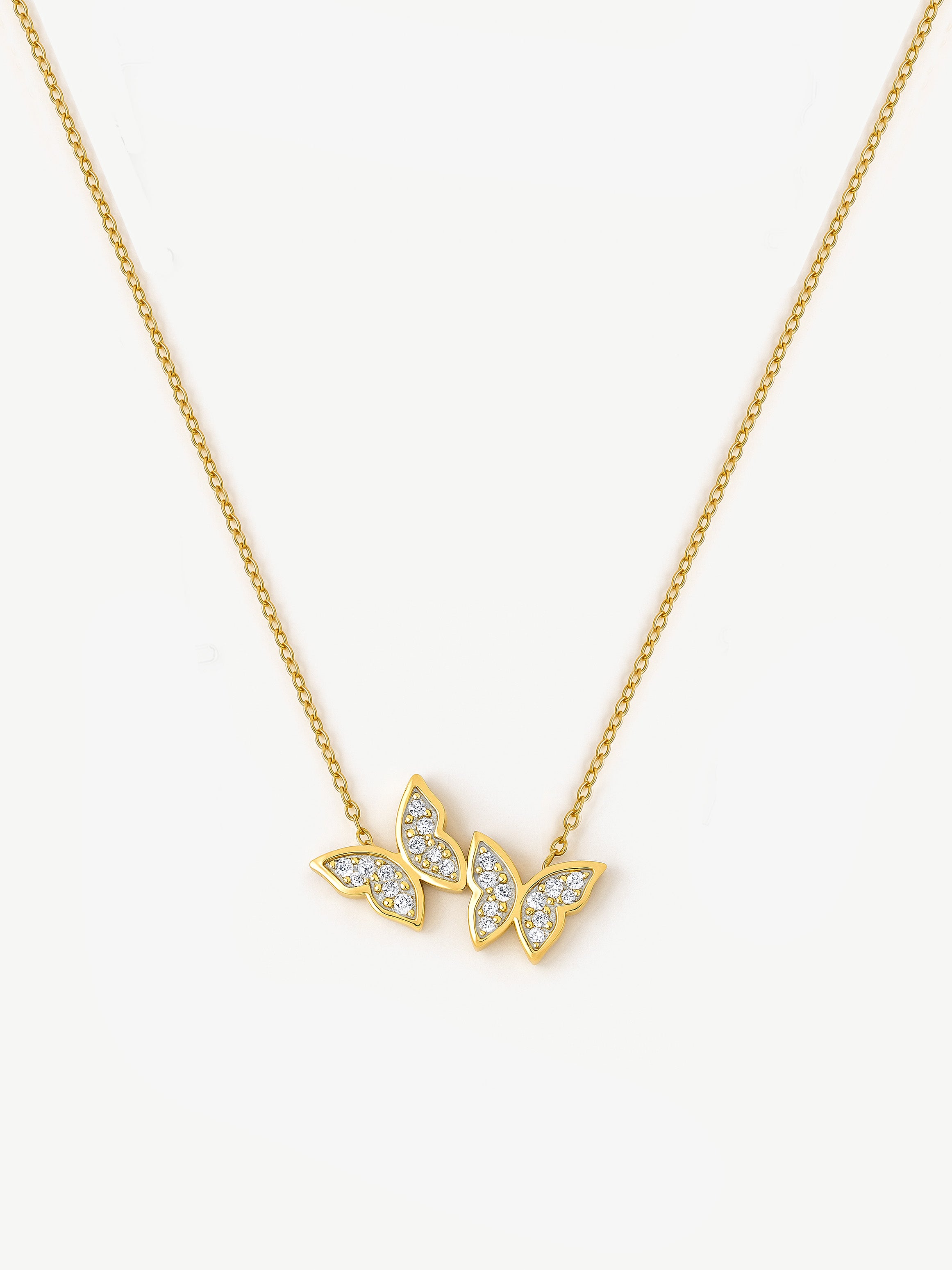 Two Butterflies Pendant Necklace