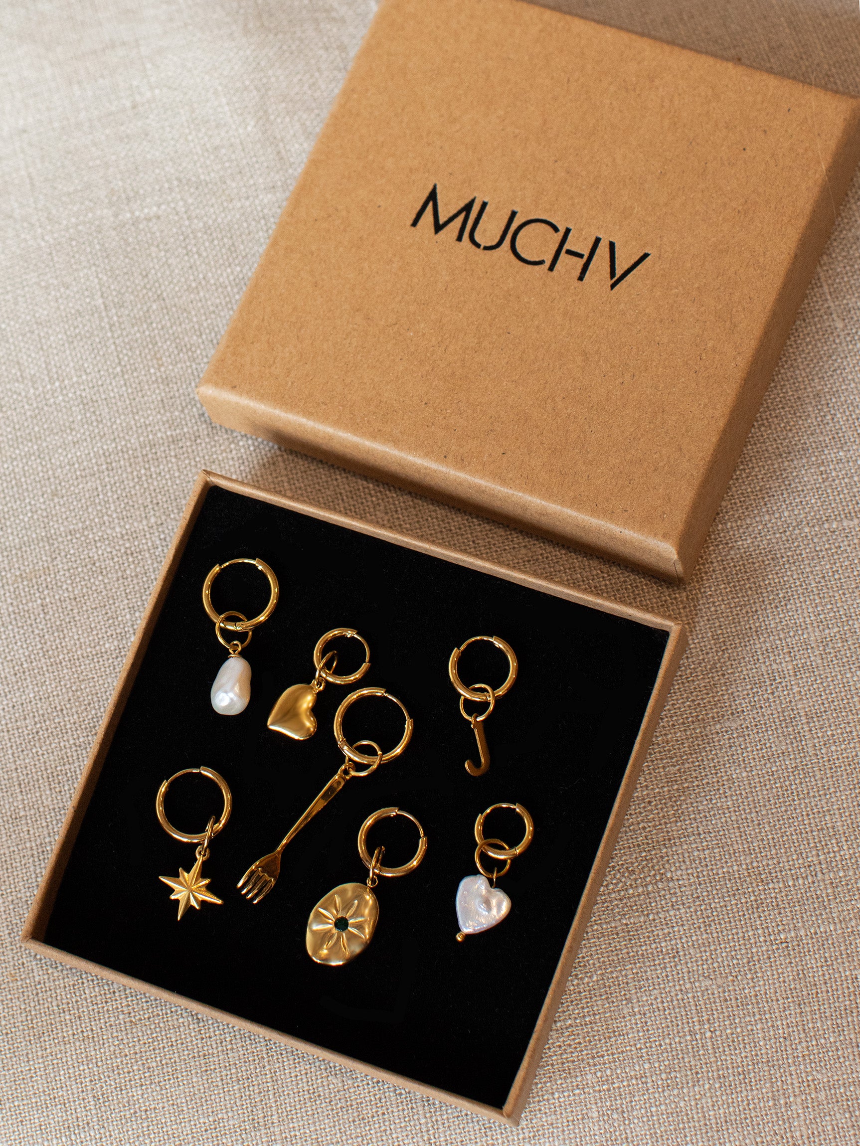 Gold Solid Huggie Hoop Earrings For Charms (1.2cm)