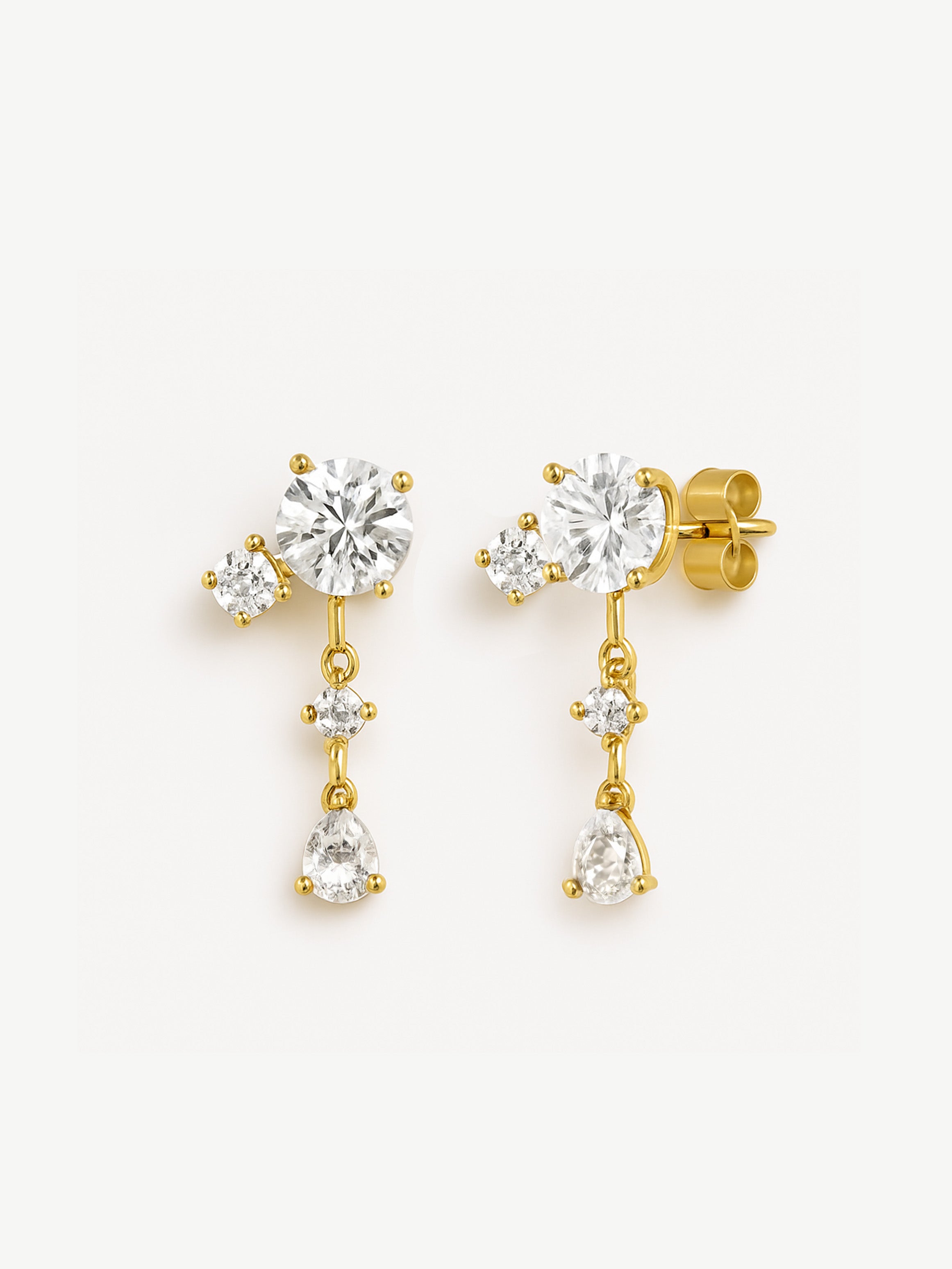 Dainty Cluster Drop Stud Earrings