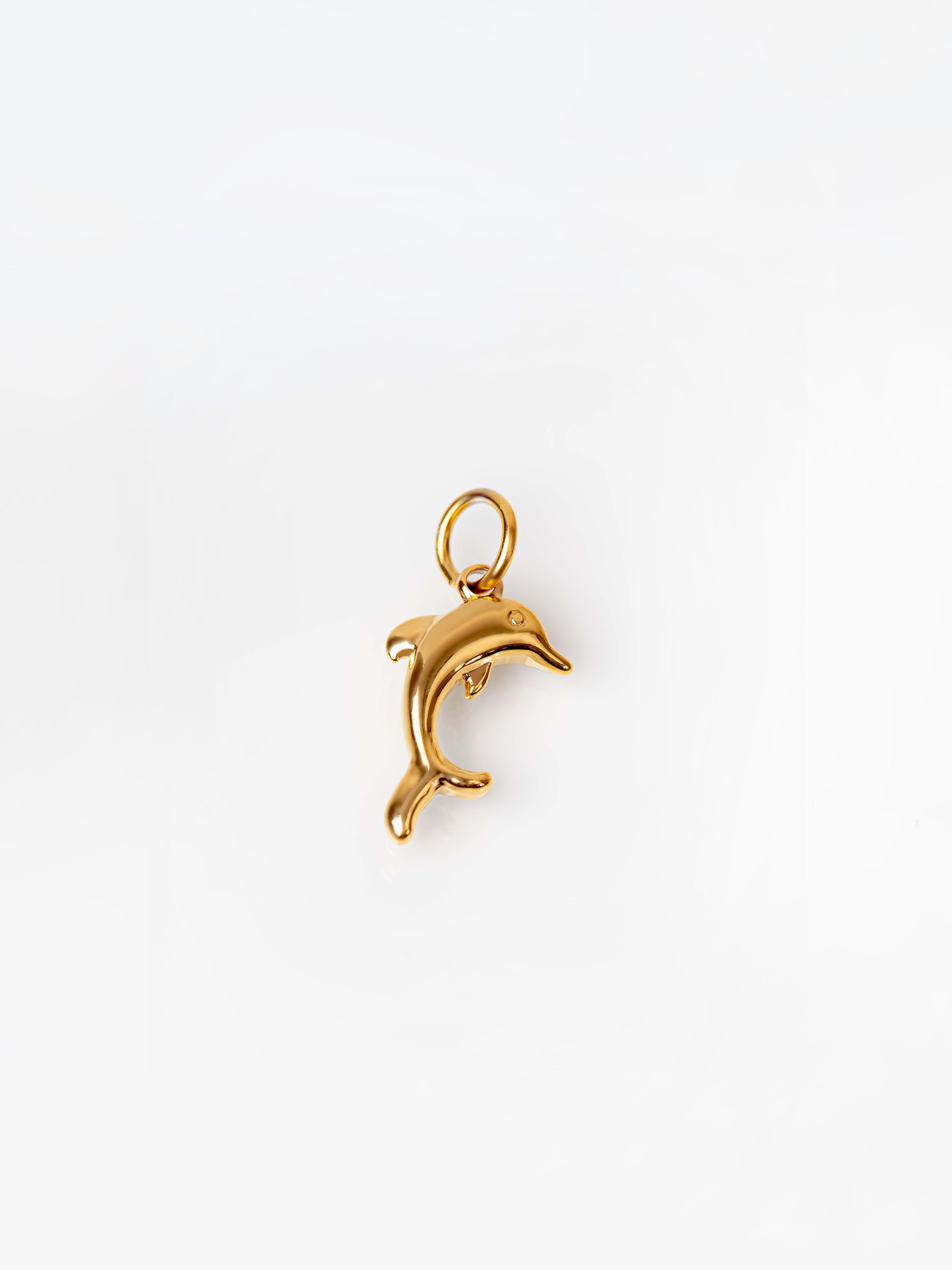 Gold Tiny Dolphin Pendant / Charm