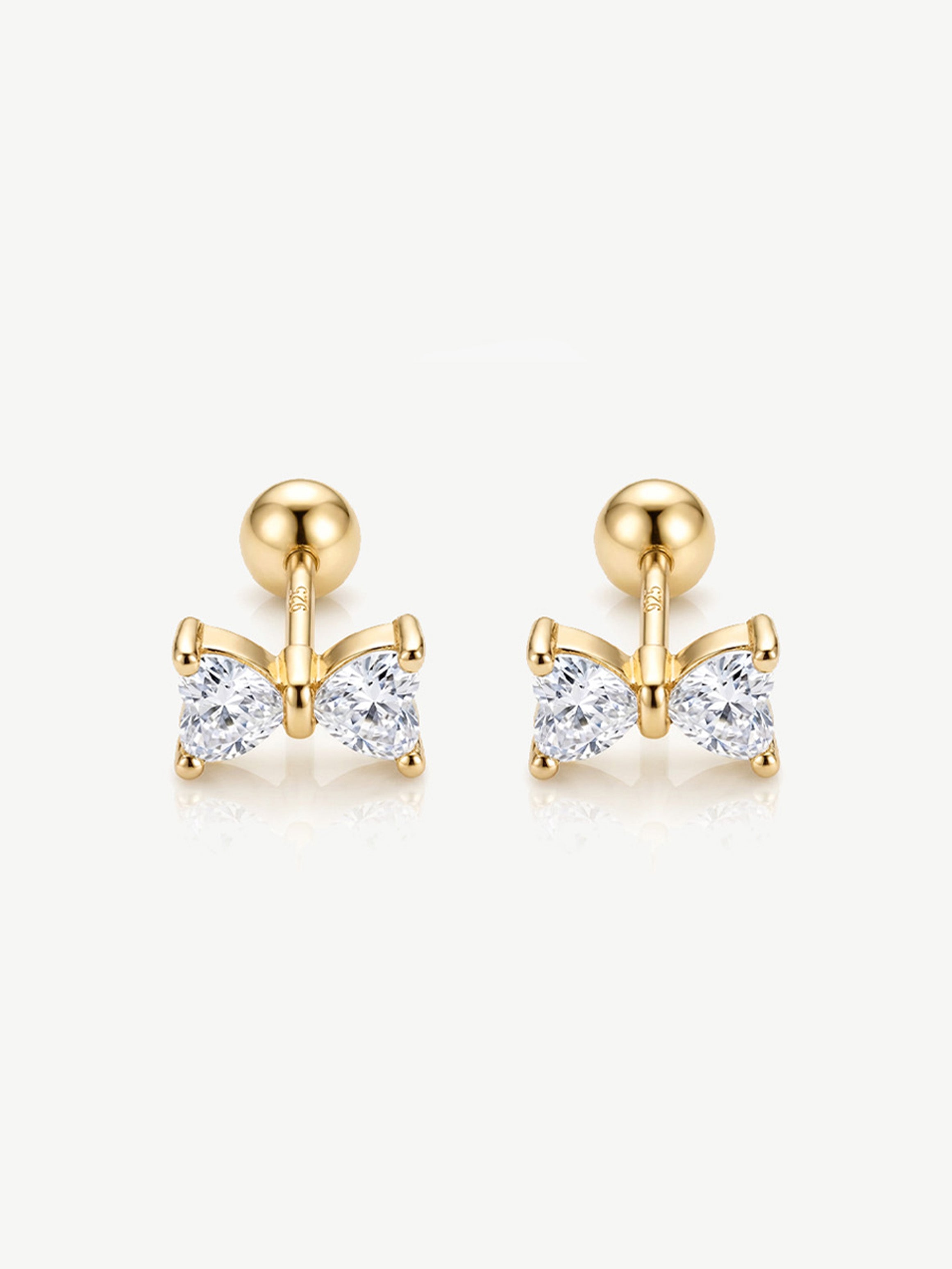 Dainty Bow Earrings - Screw Back