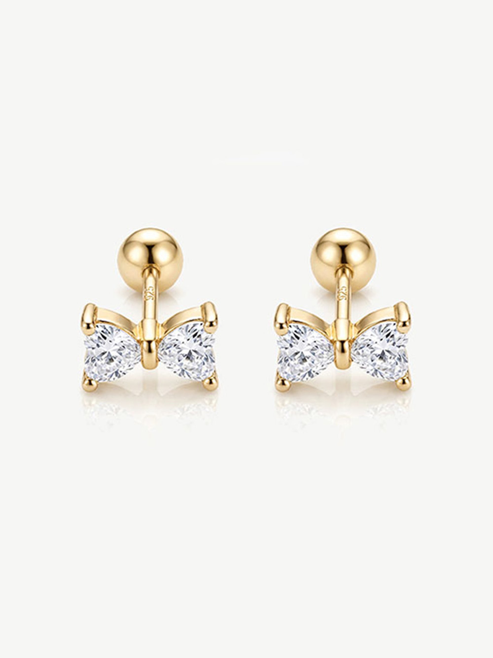 Dainty Bow Earrings - Screw Back