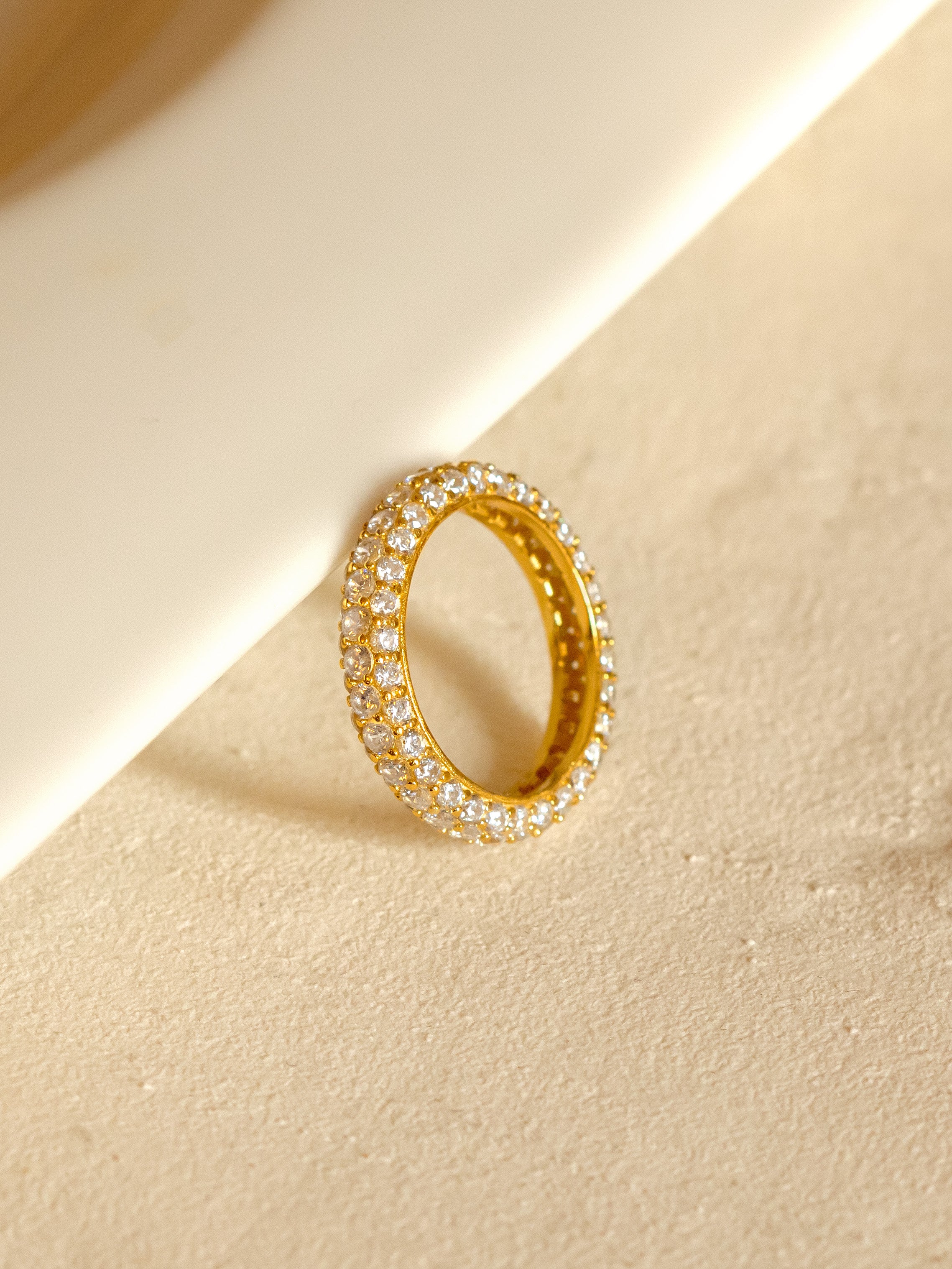 Gold Pave Dome Ring With Sparkling Stones