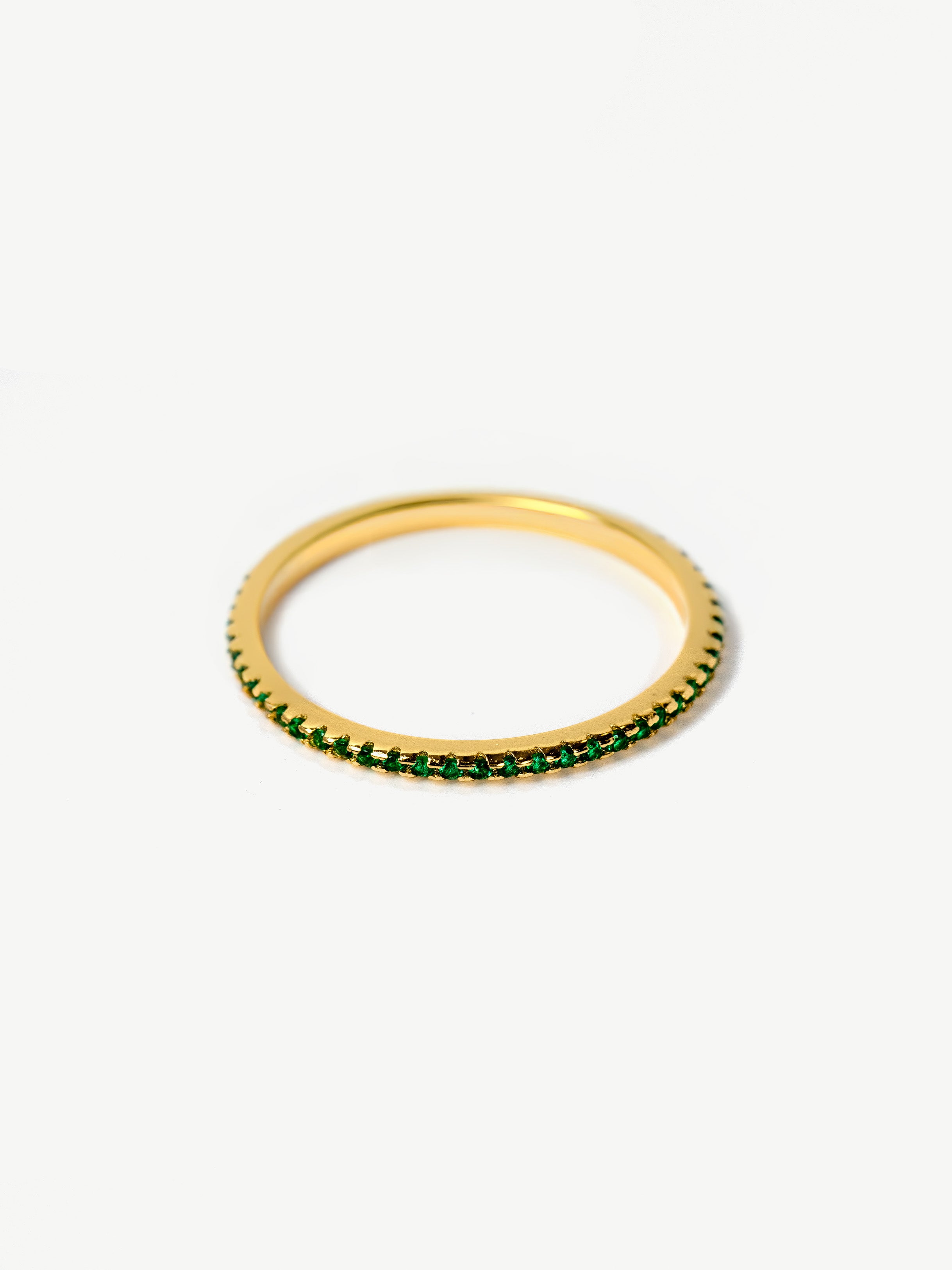 Gold Stacking Ring With Onyx Green Stones