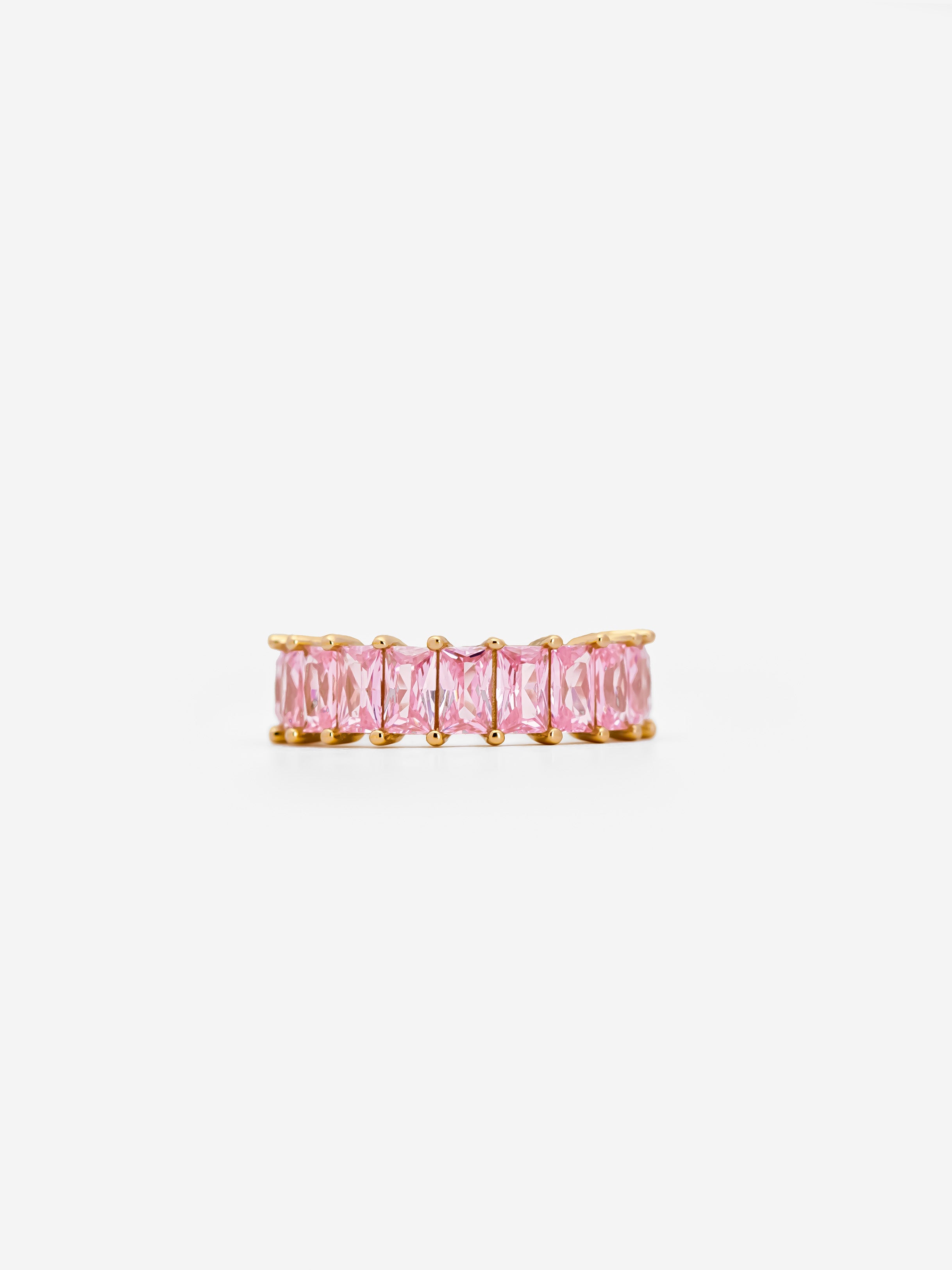 Stacking Ring With Pink Stones