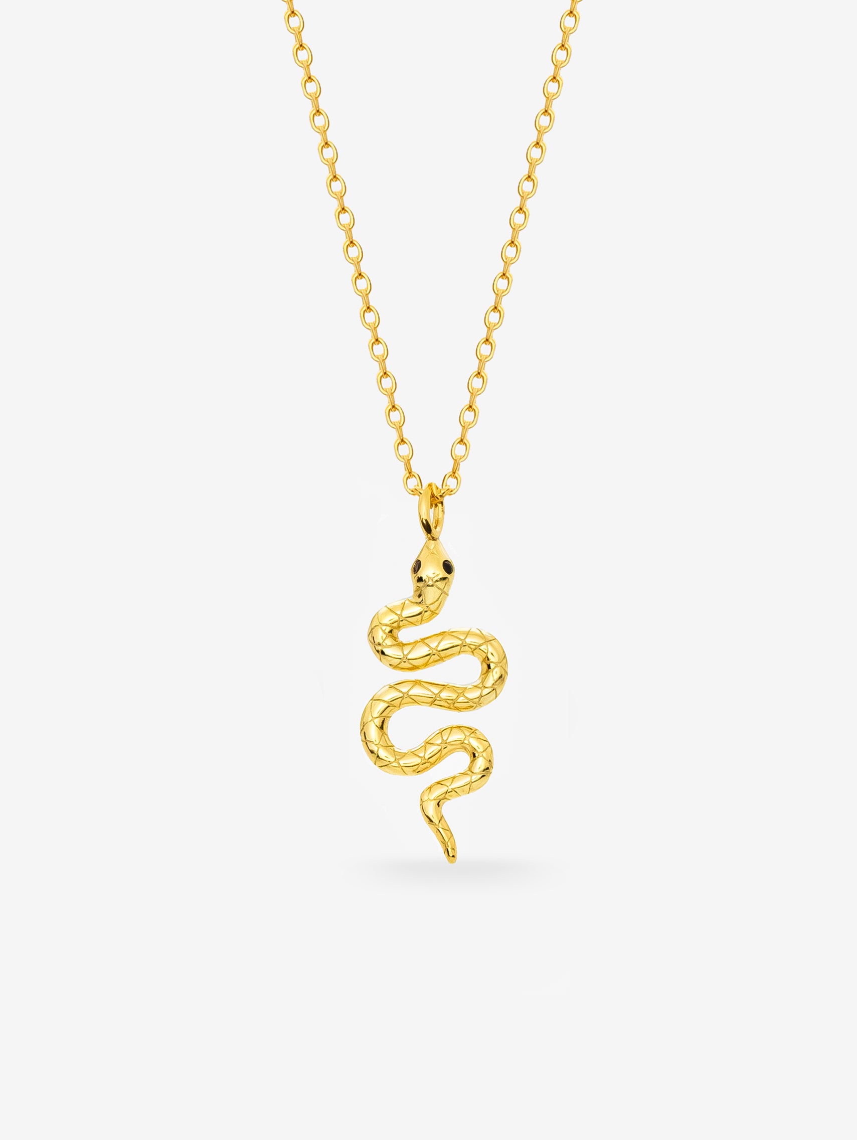 Gold Snake Pendant Necklace