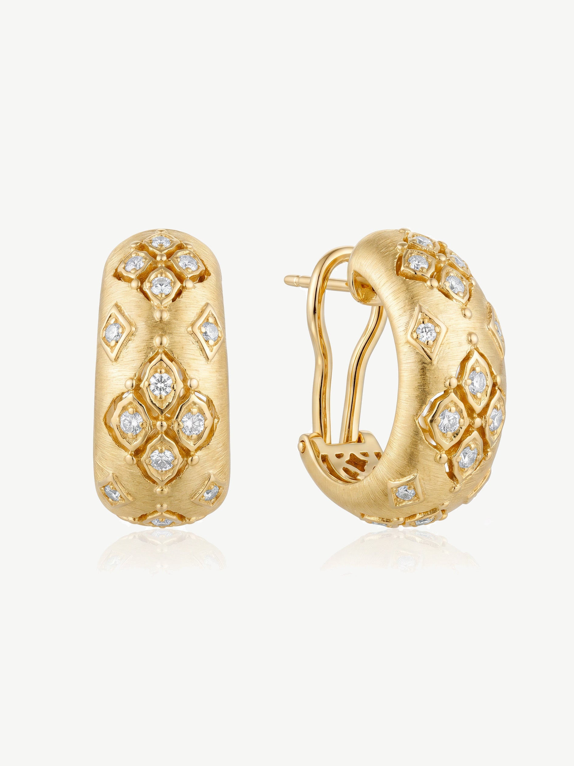 Textured Hydrangea Hoop Earrings