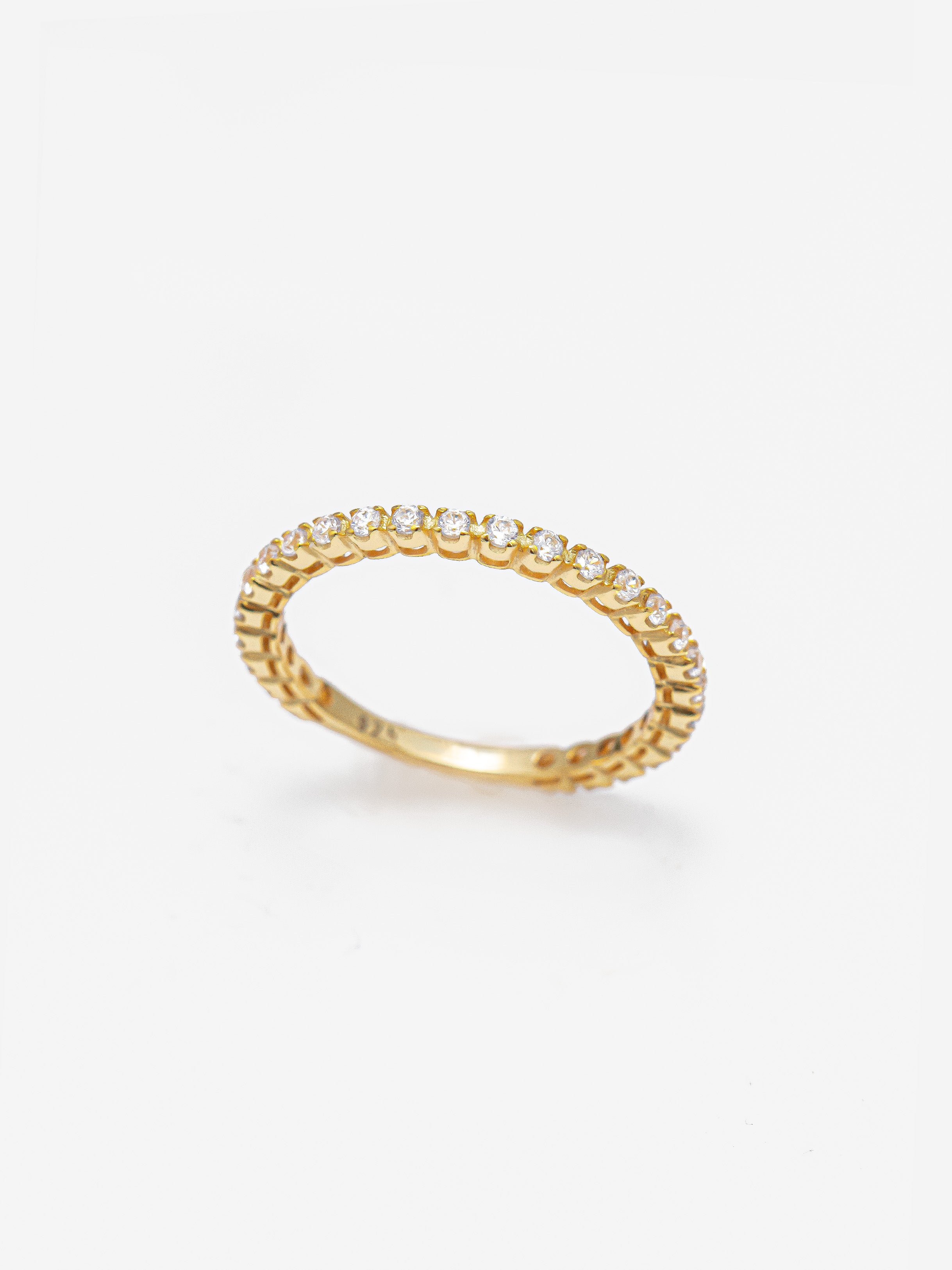 Thin Ring For Stacking With Scalloped Round Stones