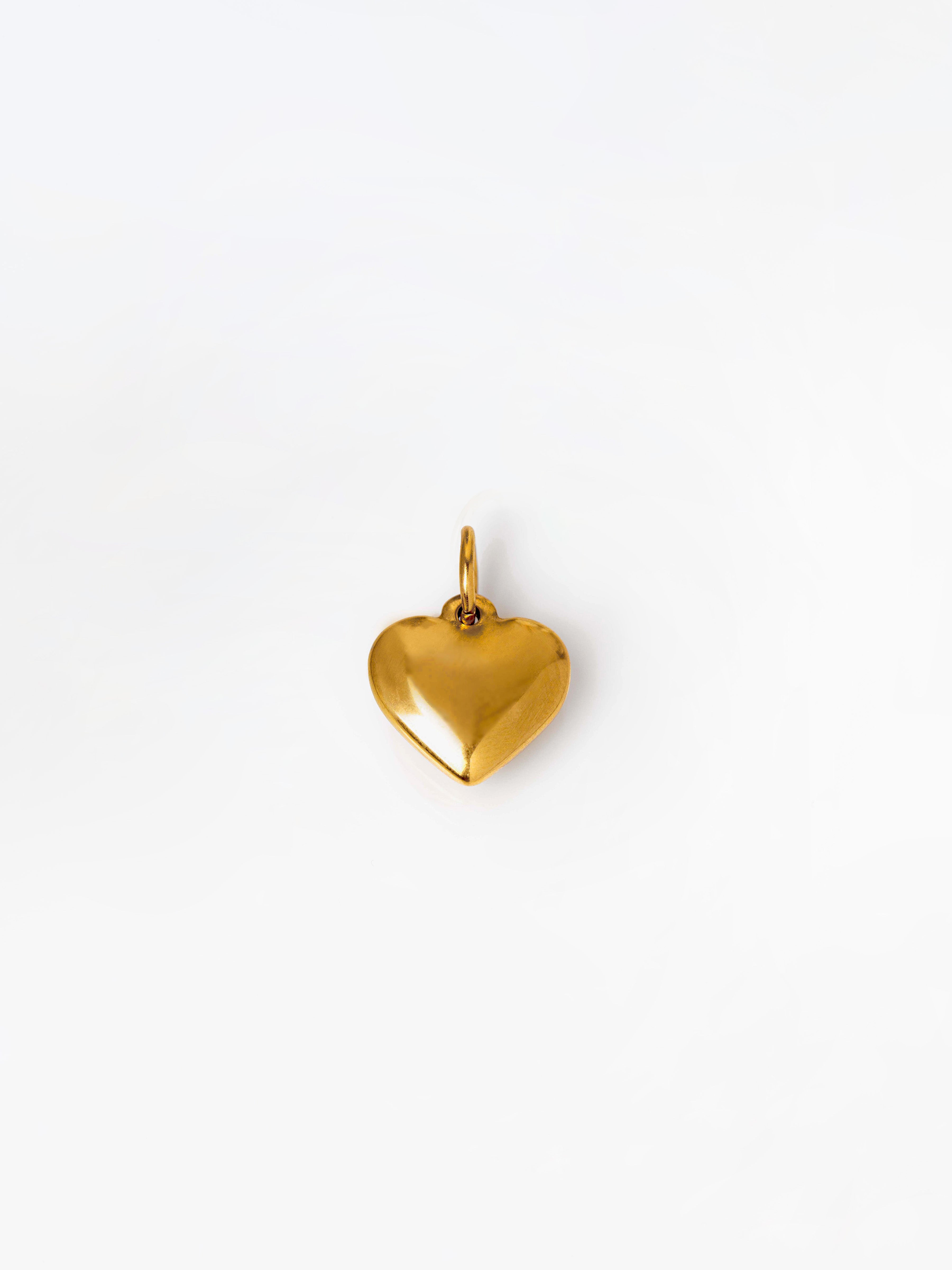 Gold Solid Heart Pendant / Charm