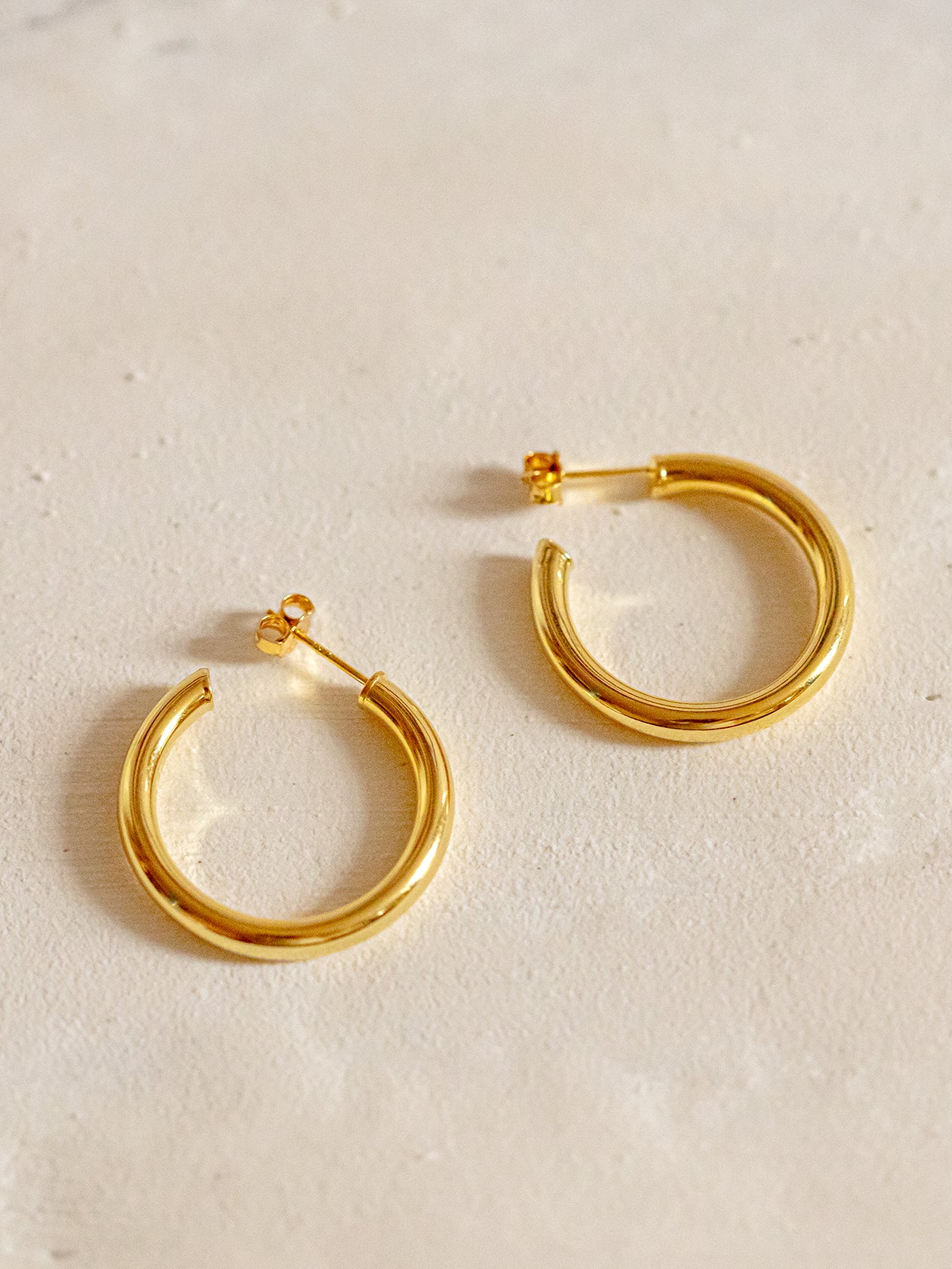 Gold Large Solid Hoop Earrings
