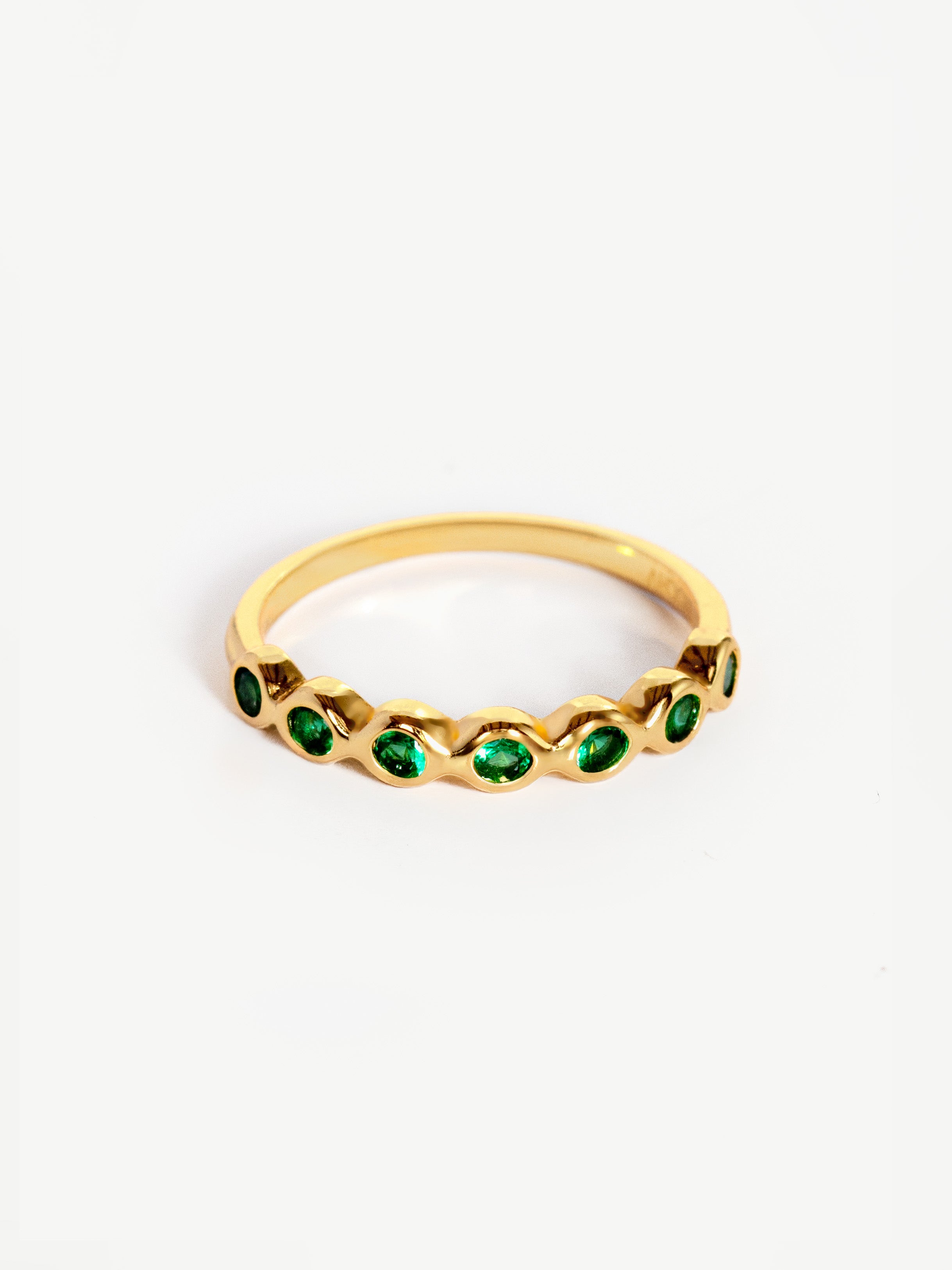 Ring With Emerald Green Stones