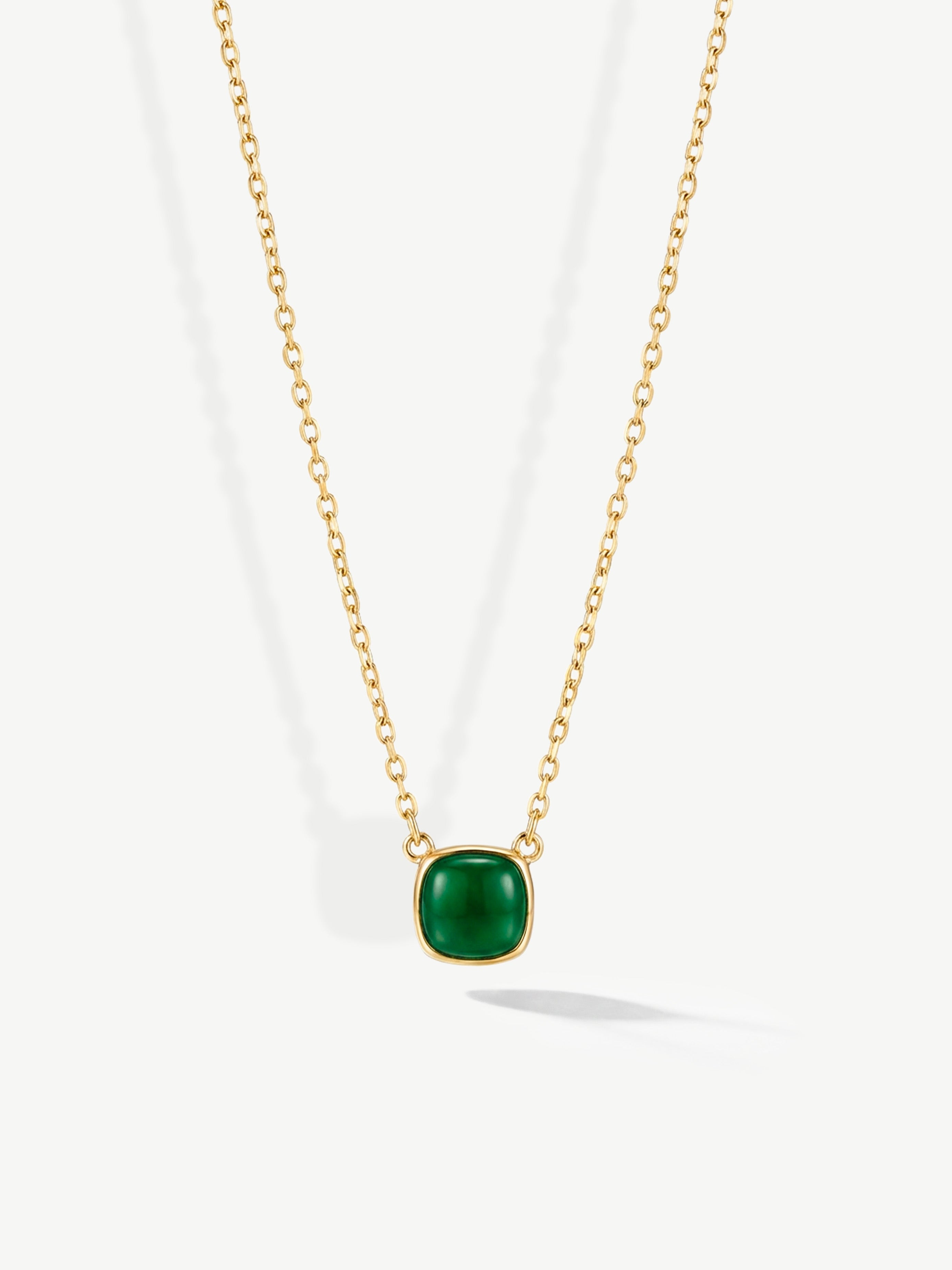 Emerald Green Square Necklace
