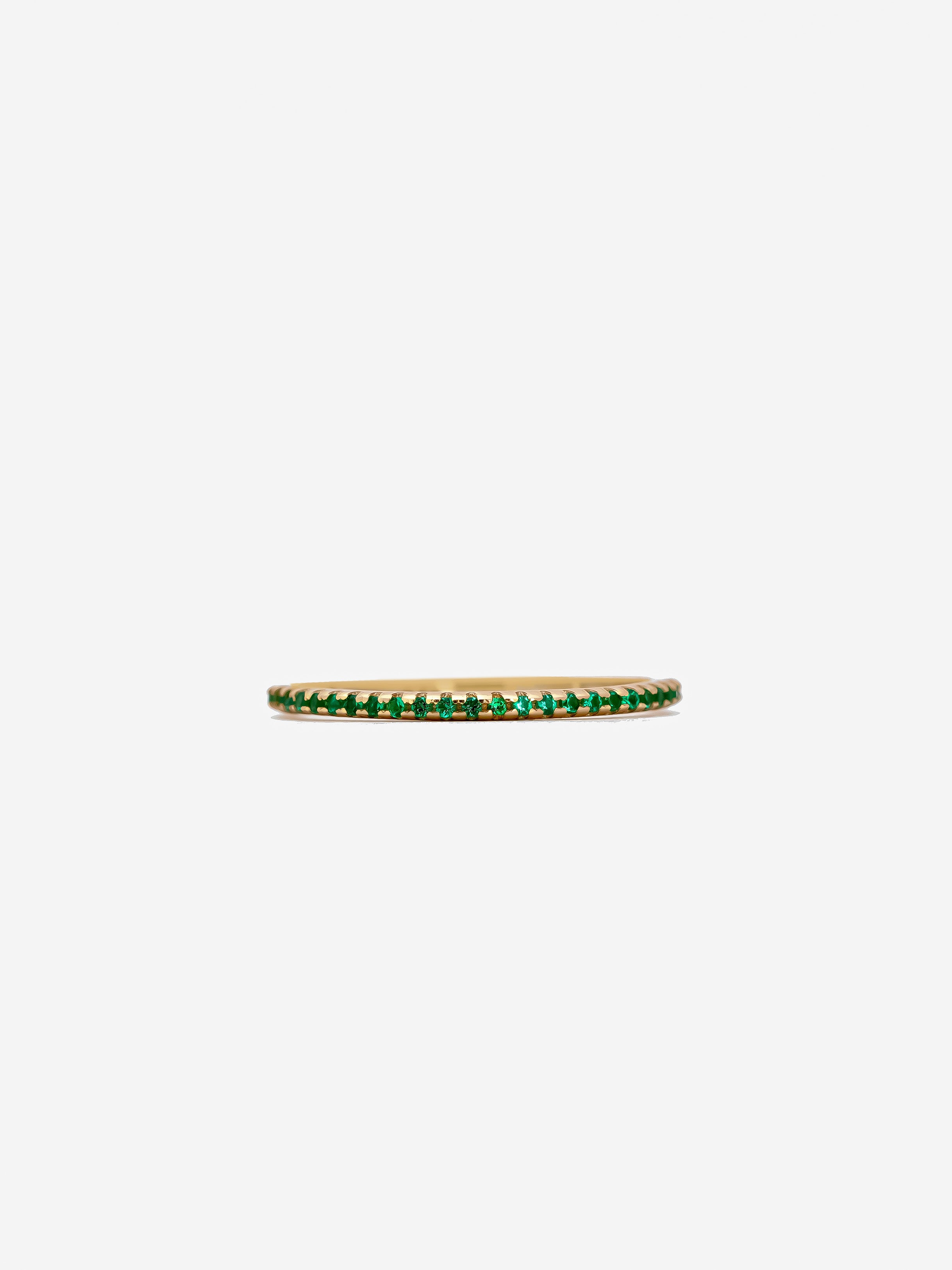 Gold Stacking Ring With Onyx Green Stones