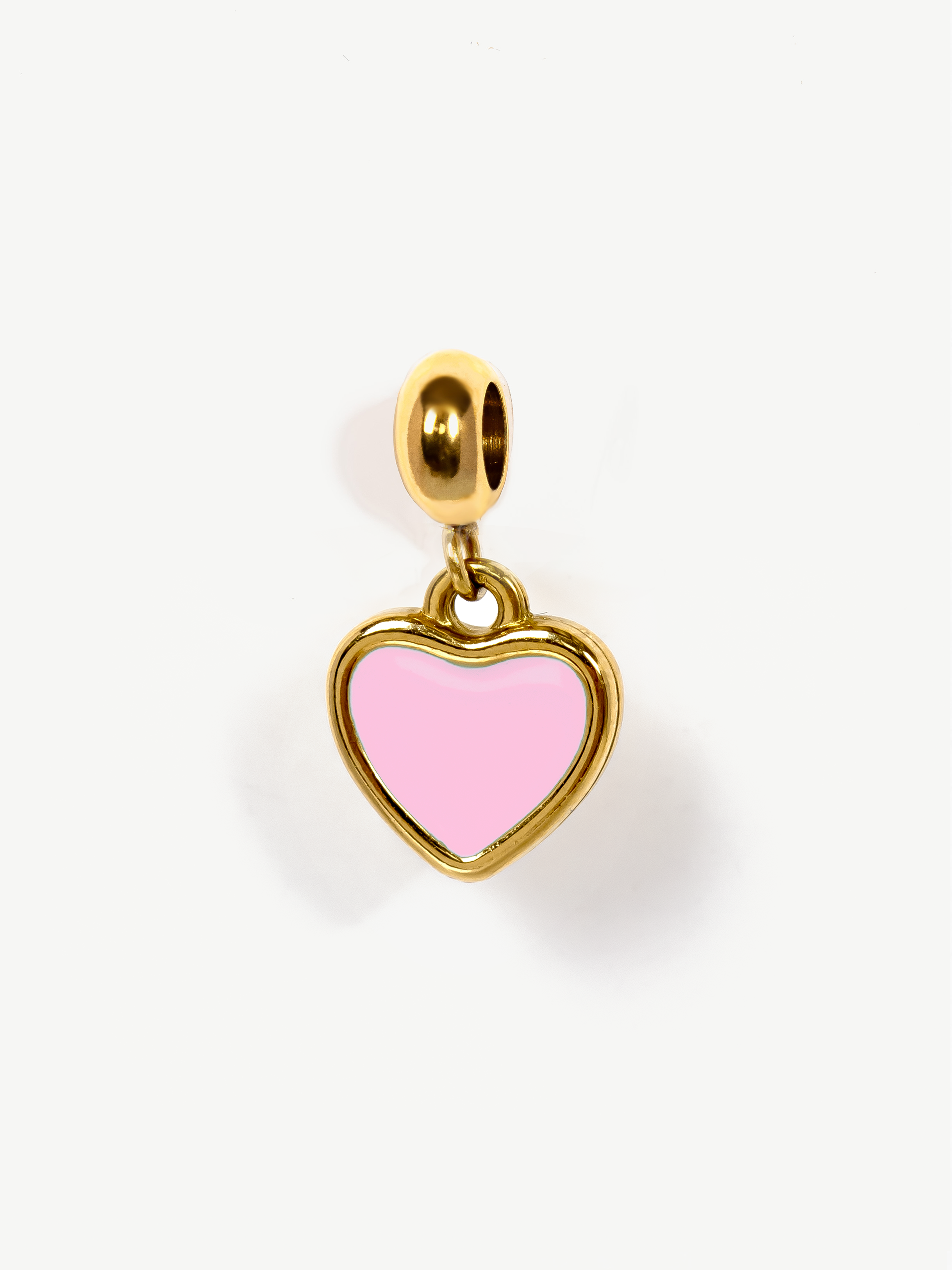 Pink Enamel Heart Charm (Small)