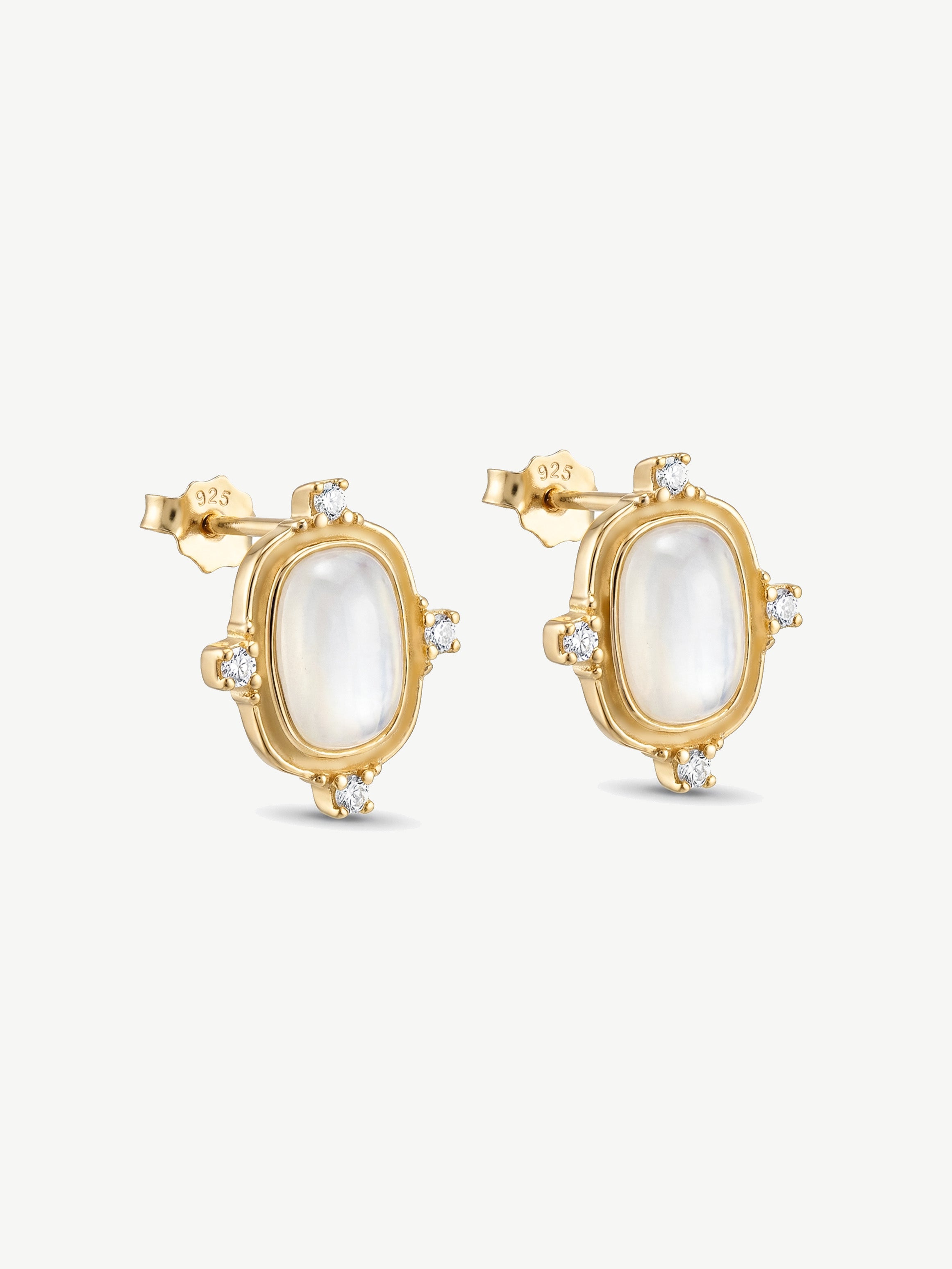 White Heirloom Stud Earrings