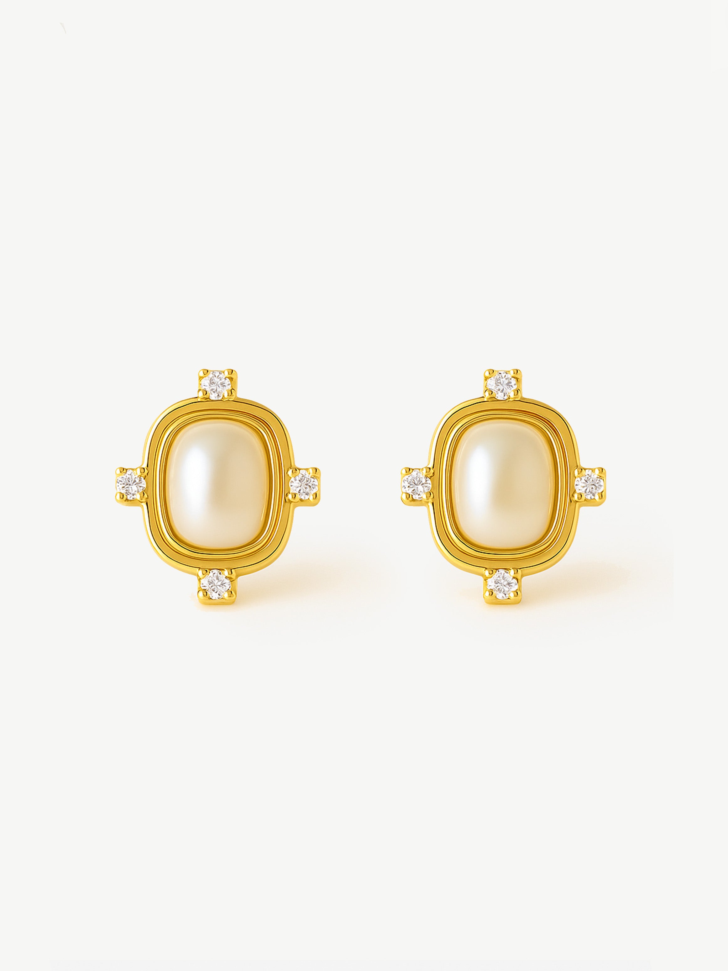 White Heirloom Stud Earrings