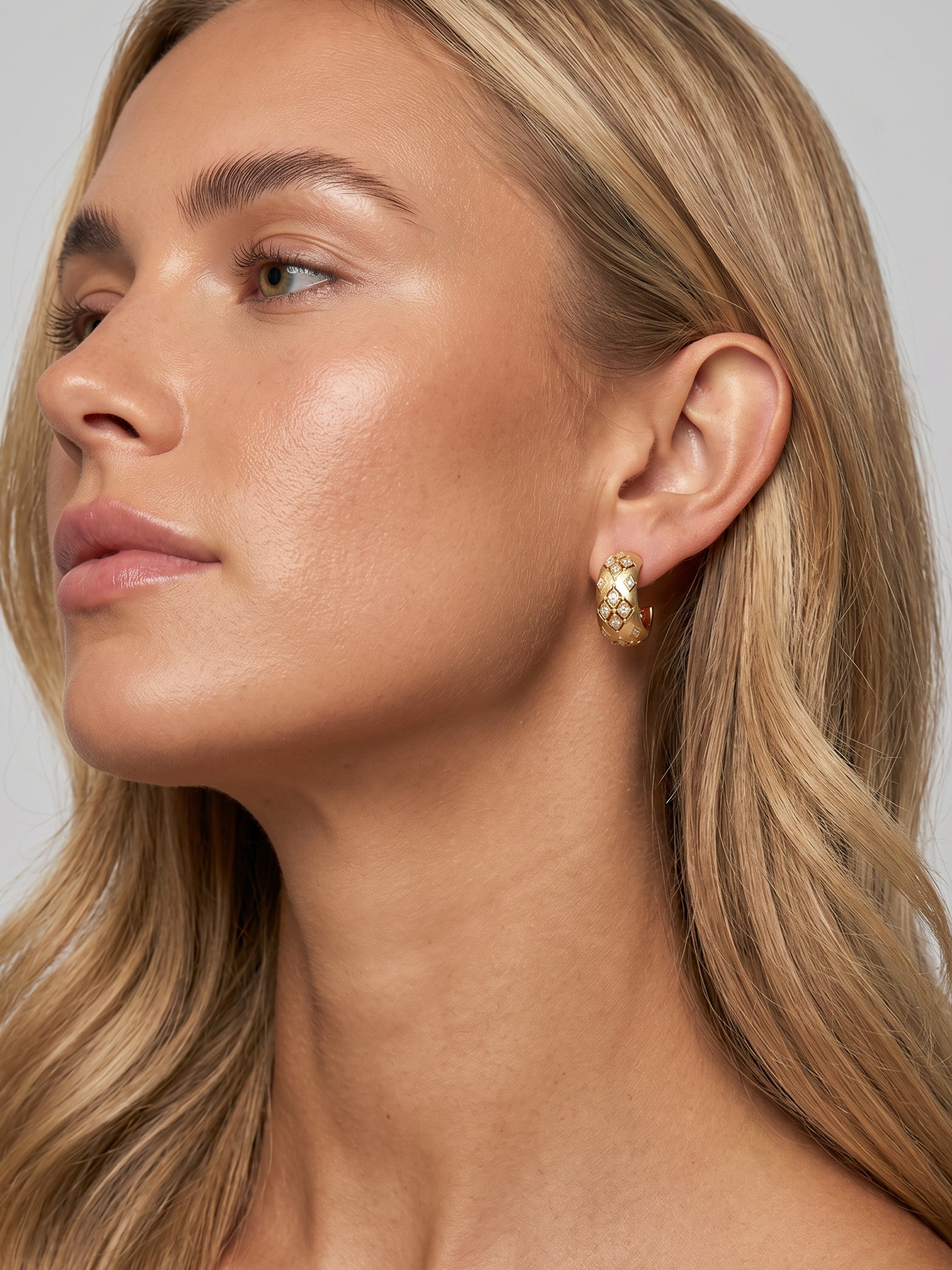 Textured Hydrangea Hoop Earrings