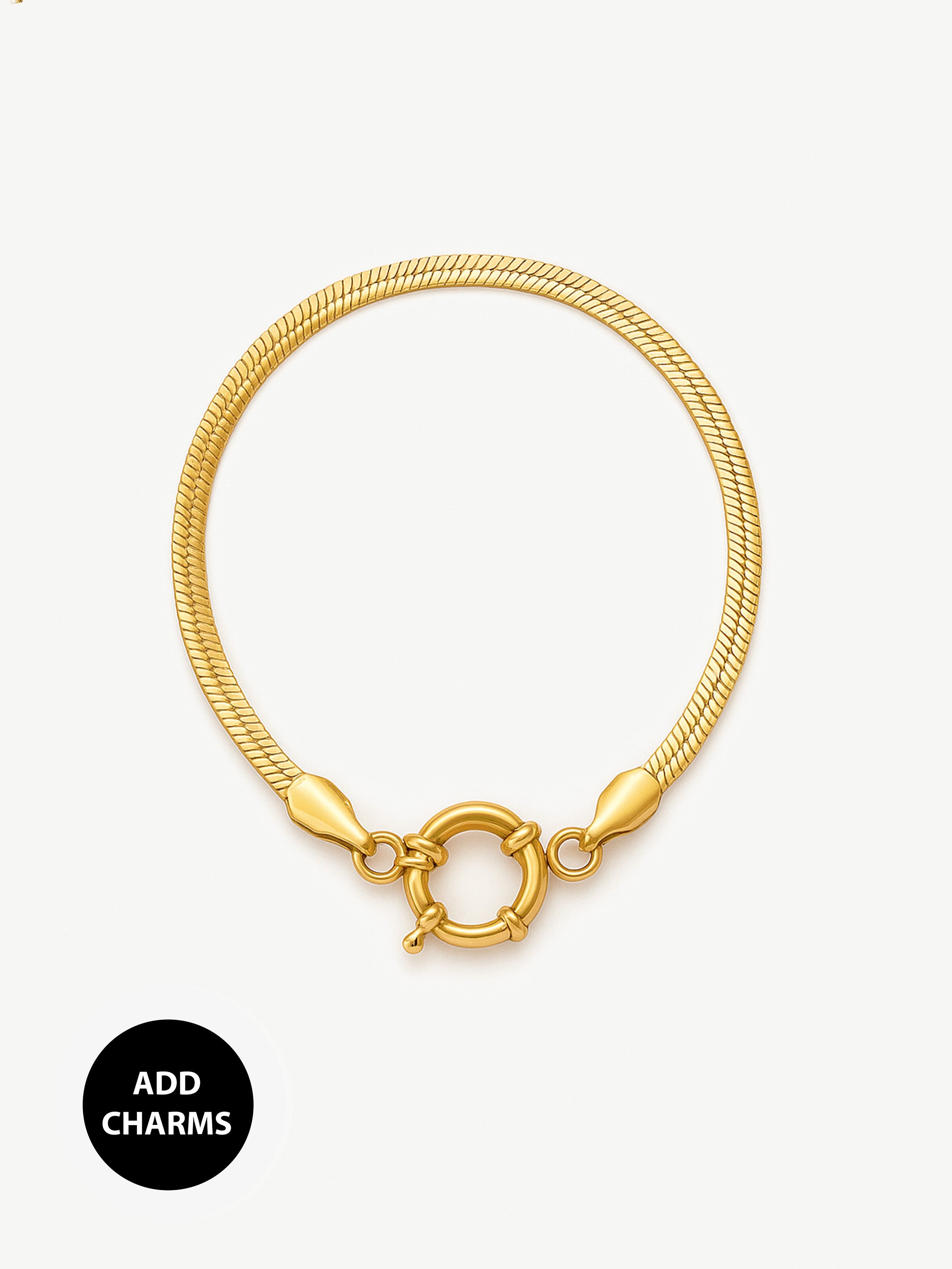 Herringbone Chain Bracelet For Charms