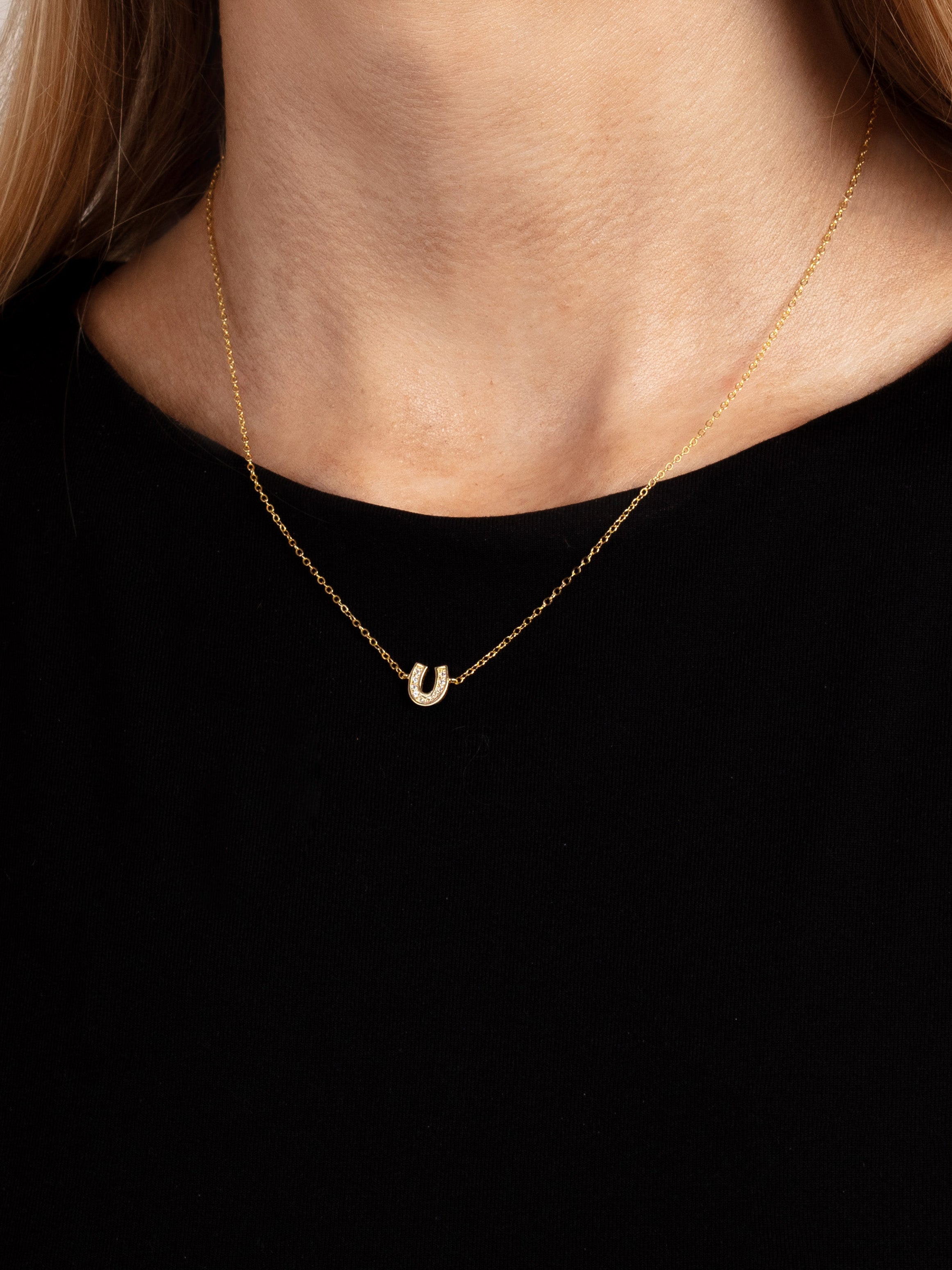 Dainty Horseshoe Pendant Necklace