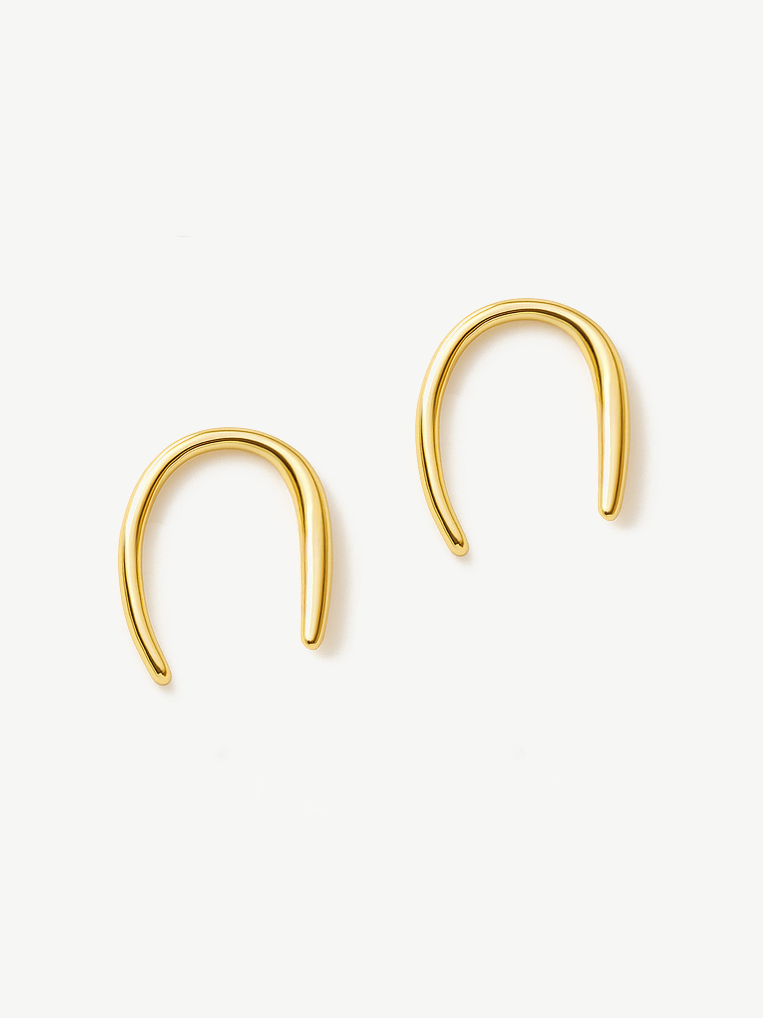 Oval Horseshoe Pull-Through Threader Hoop Earrings
