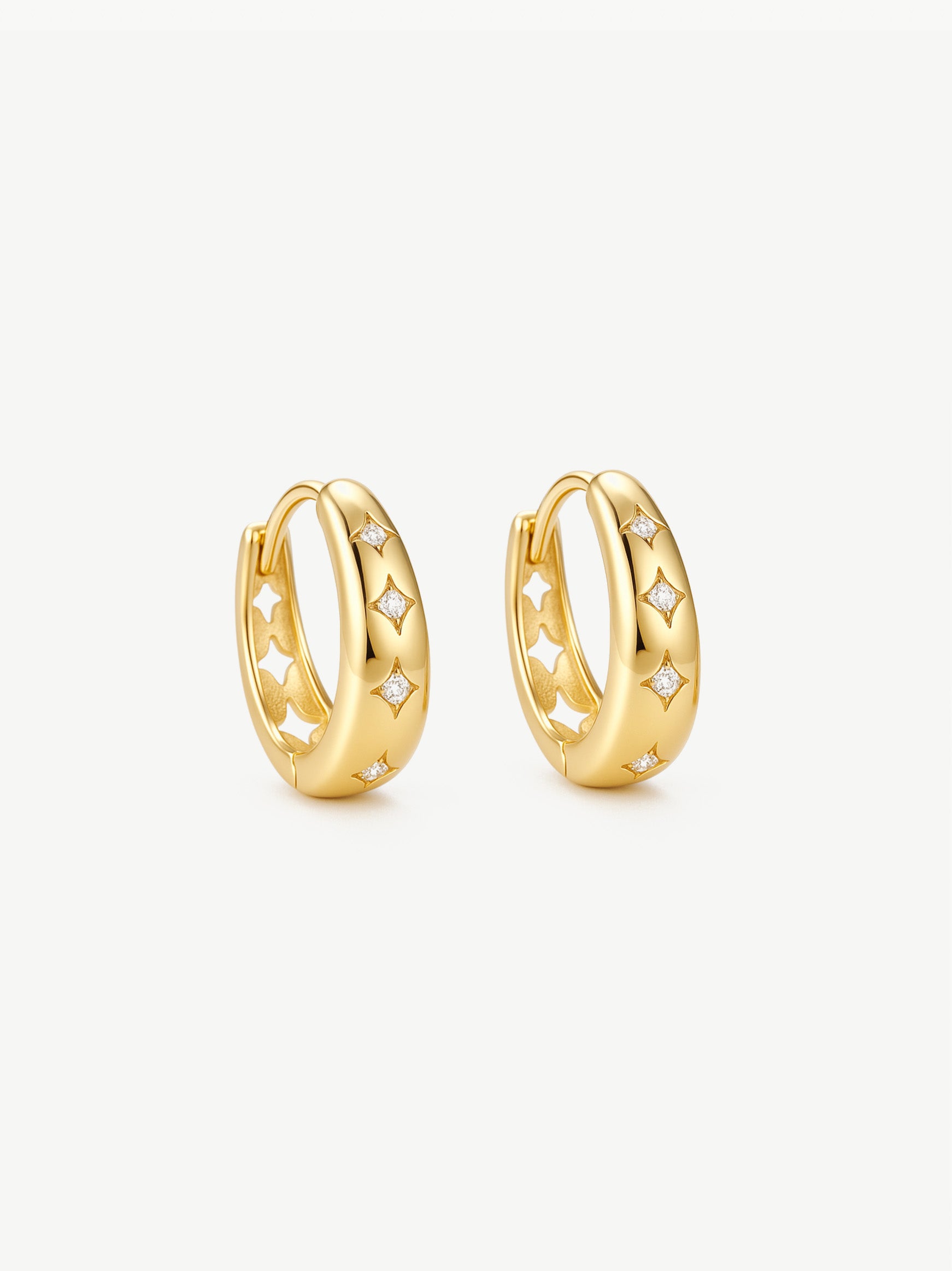 Starburst Huggie Hoop Earrings