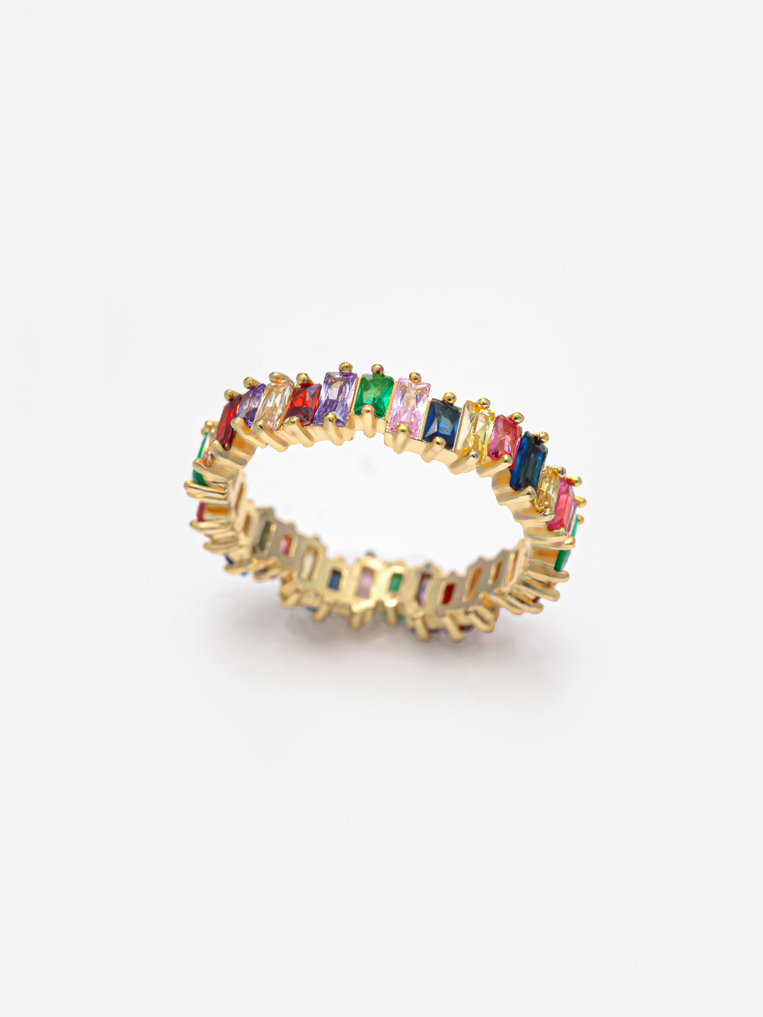 Rainbow Baguette Ring