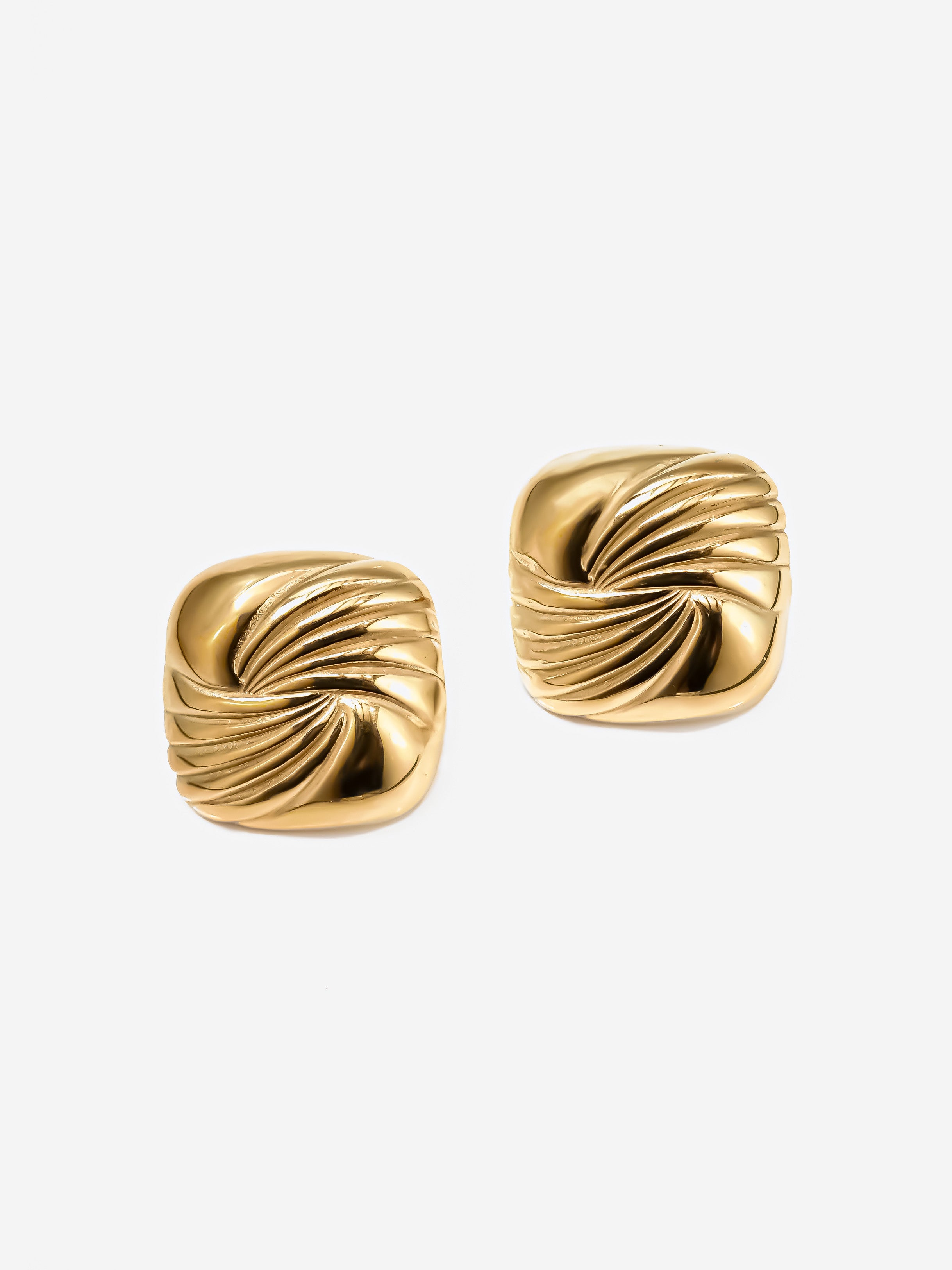 Textured Knot Square Stud Earrings