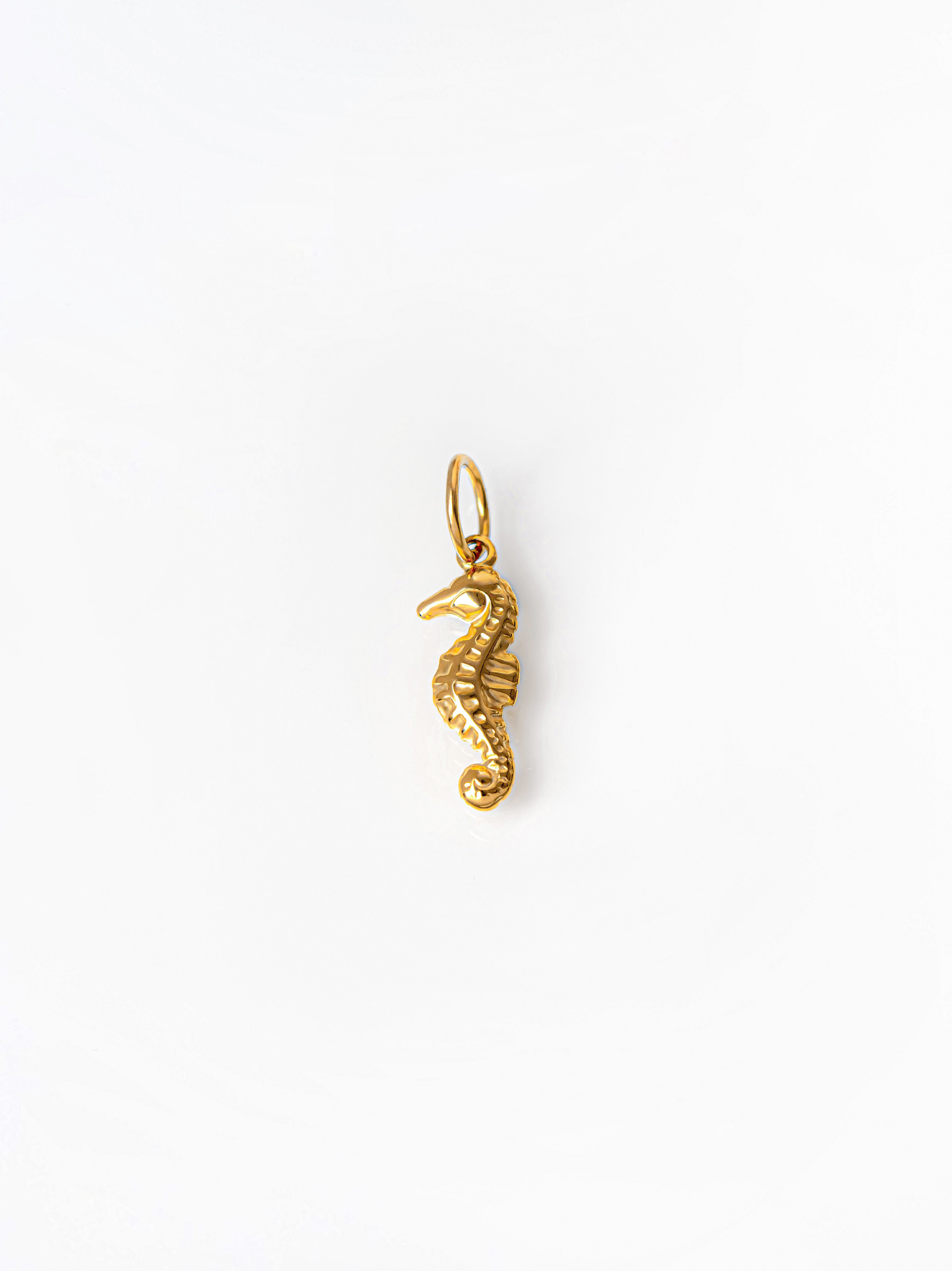 Gold Tiny Seahorse Pendant / Charm