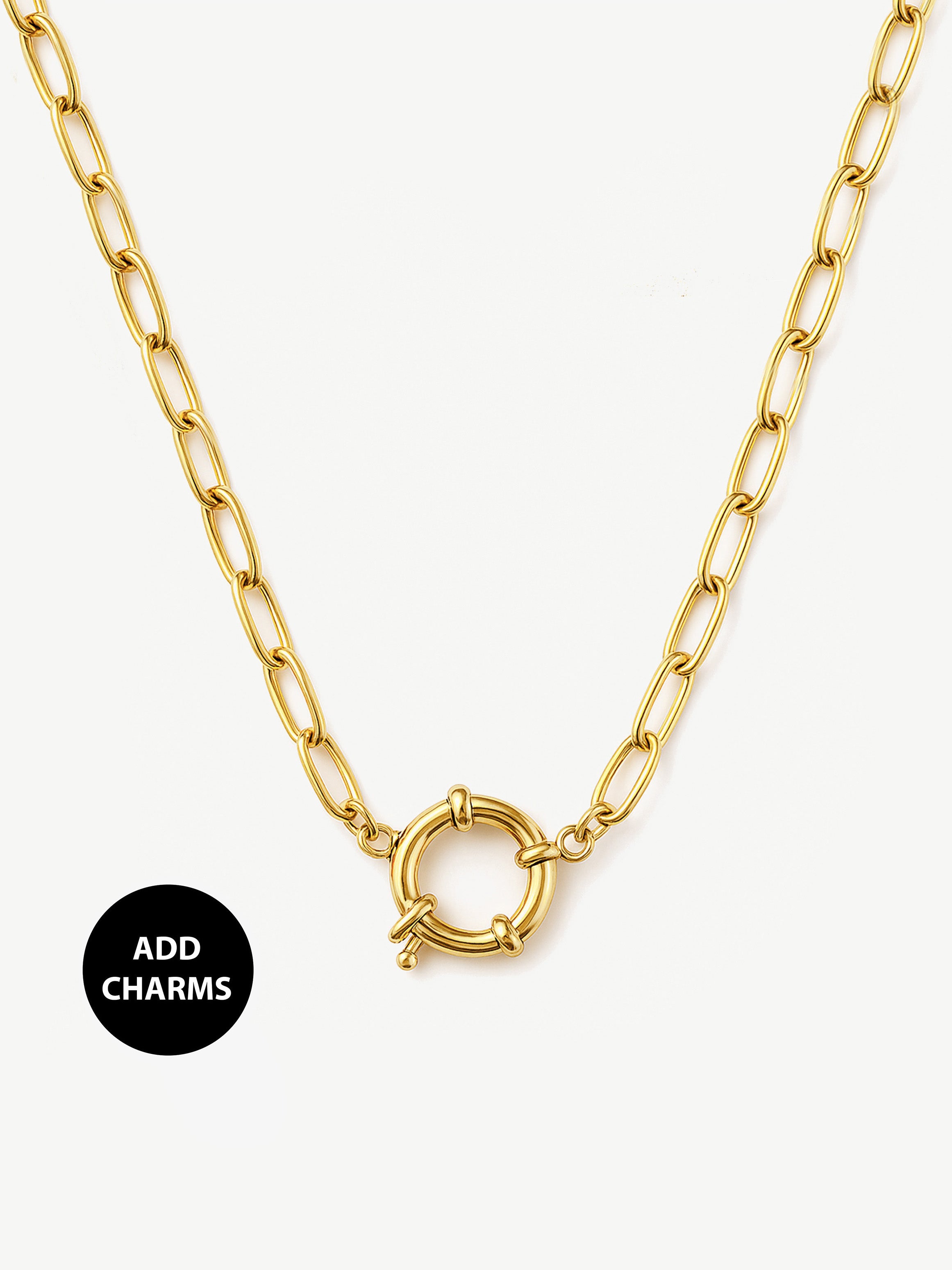 Link Chain Necklace For Charms (Q-Clasp)