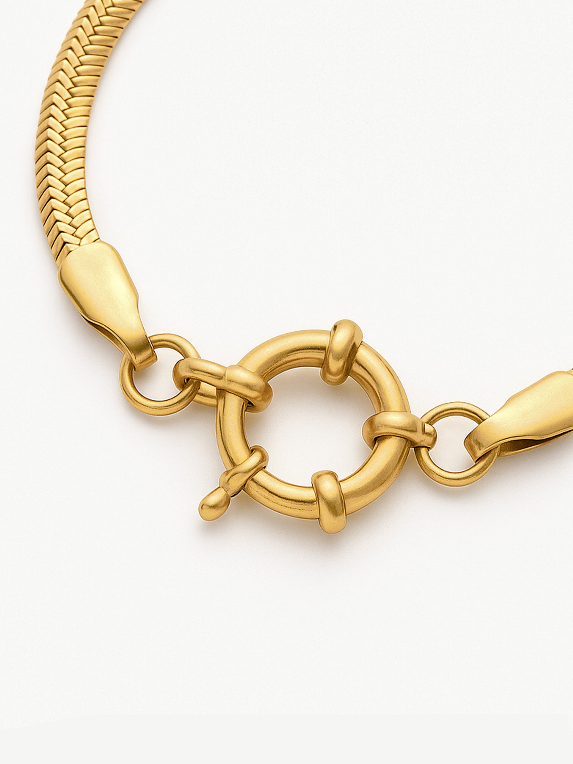 Herringbone Chain Bracelet For Charms