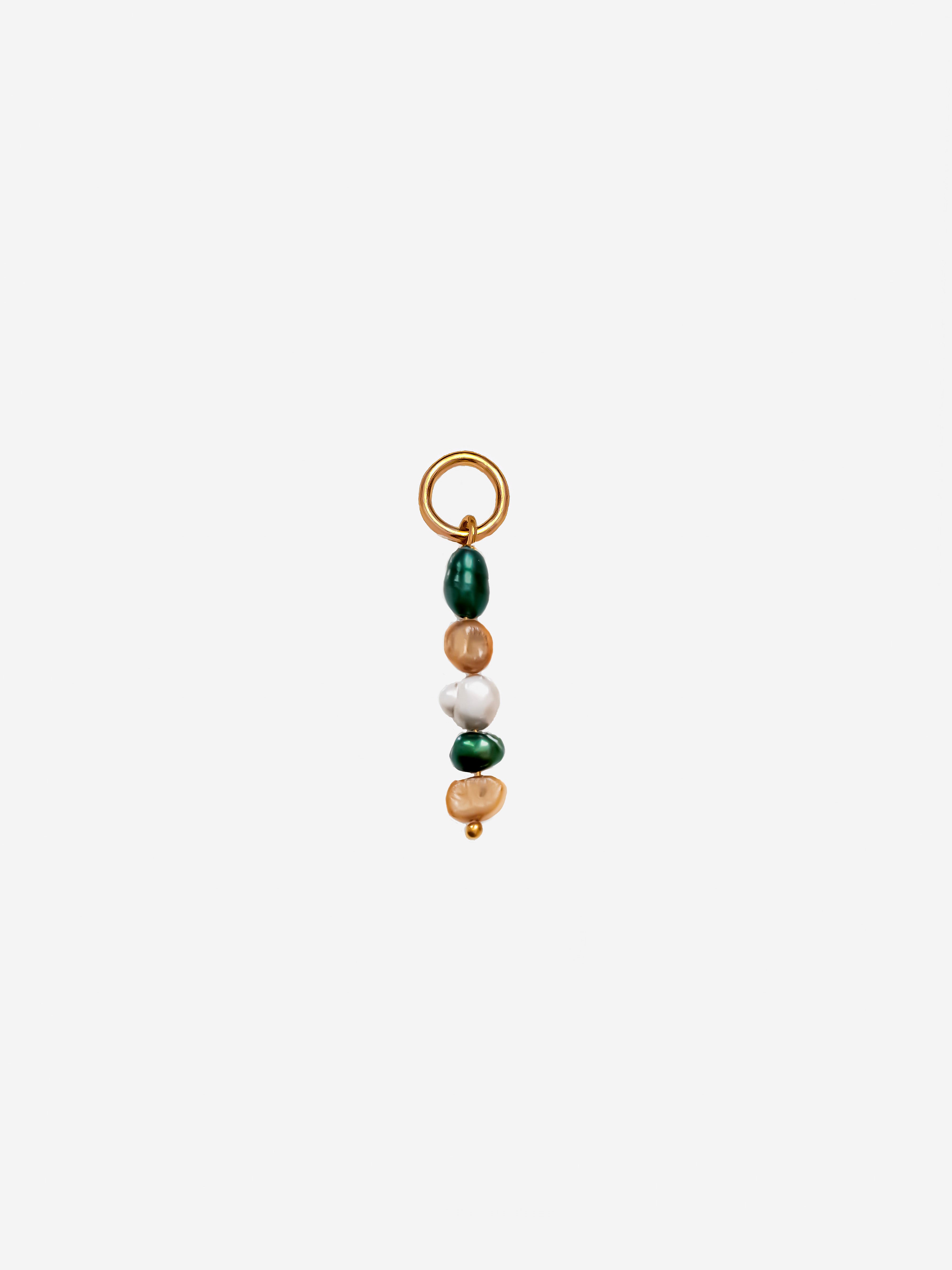 Long Green And Brown Pearl Pendant / Charm (Big)