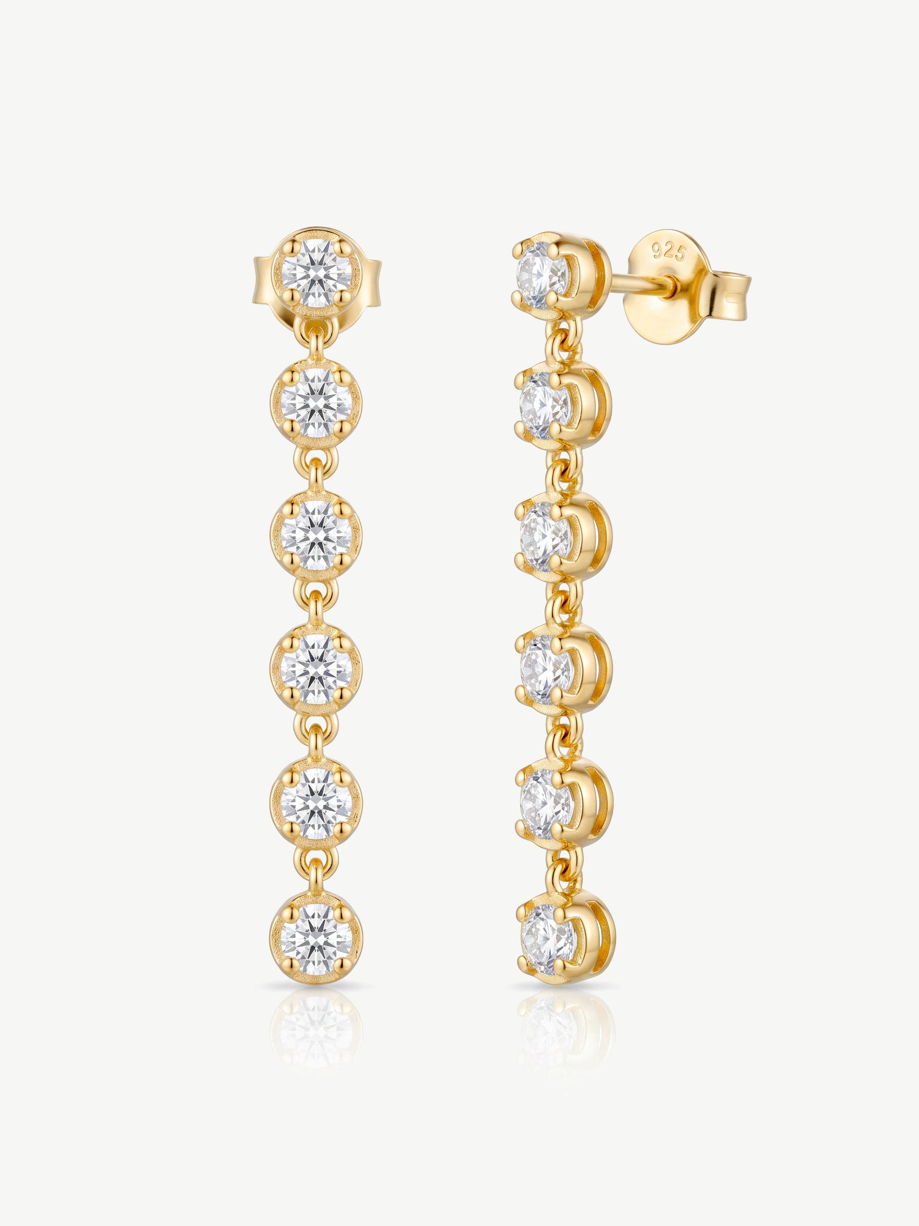 Moissanite Tennis Drop Earrings