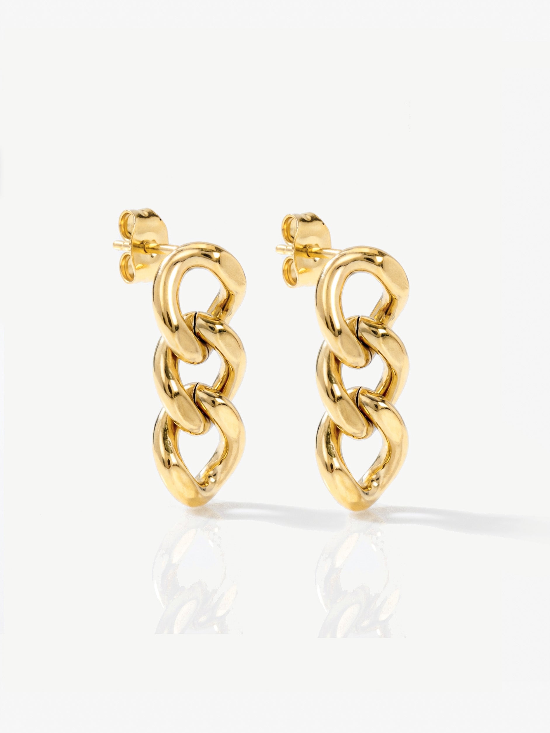 Short Chain Stud Earrings